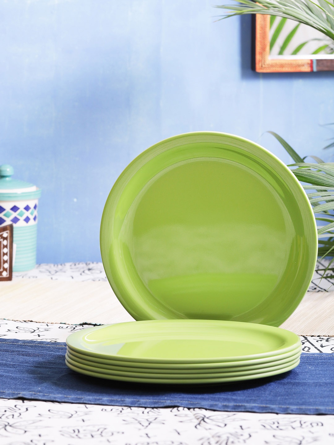 

Servewell Green 6-Pieces Solid Melamine Plates Set