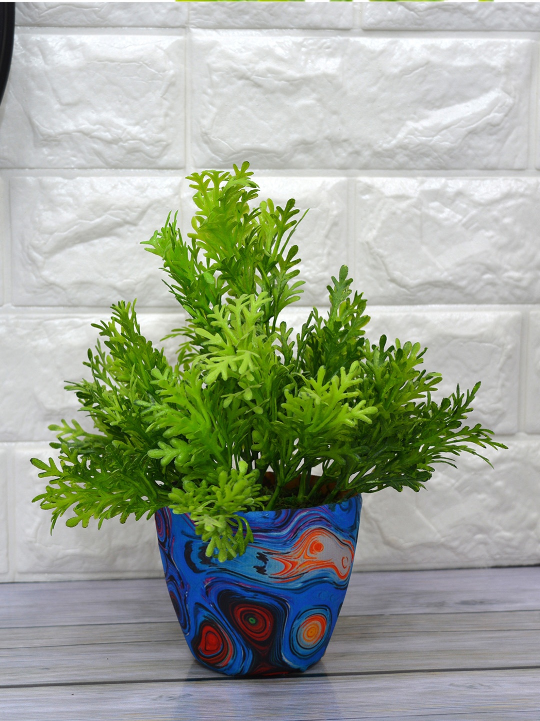 

fancy mart Unisex Green Artificial Parsley Plant With Pot