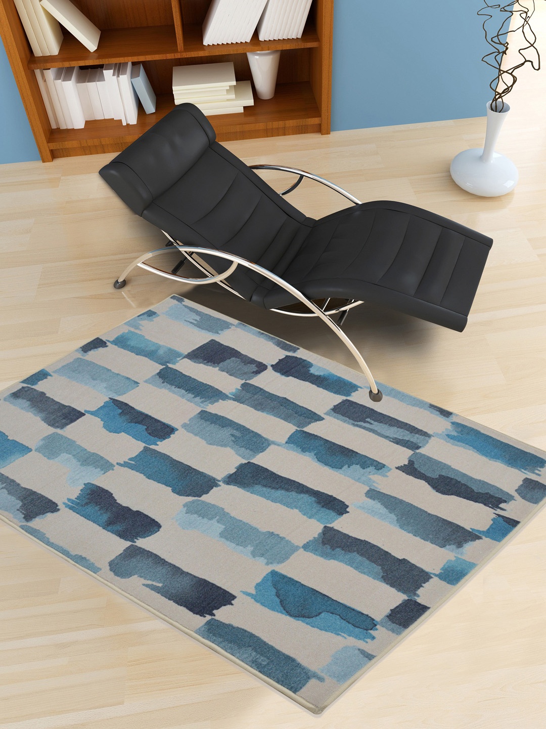 

RUGSMITH Premium Blue & Grey Patterned No-Shred Carpet