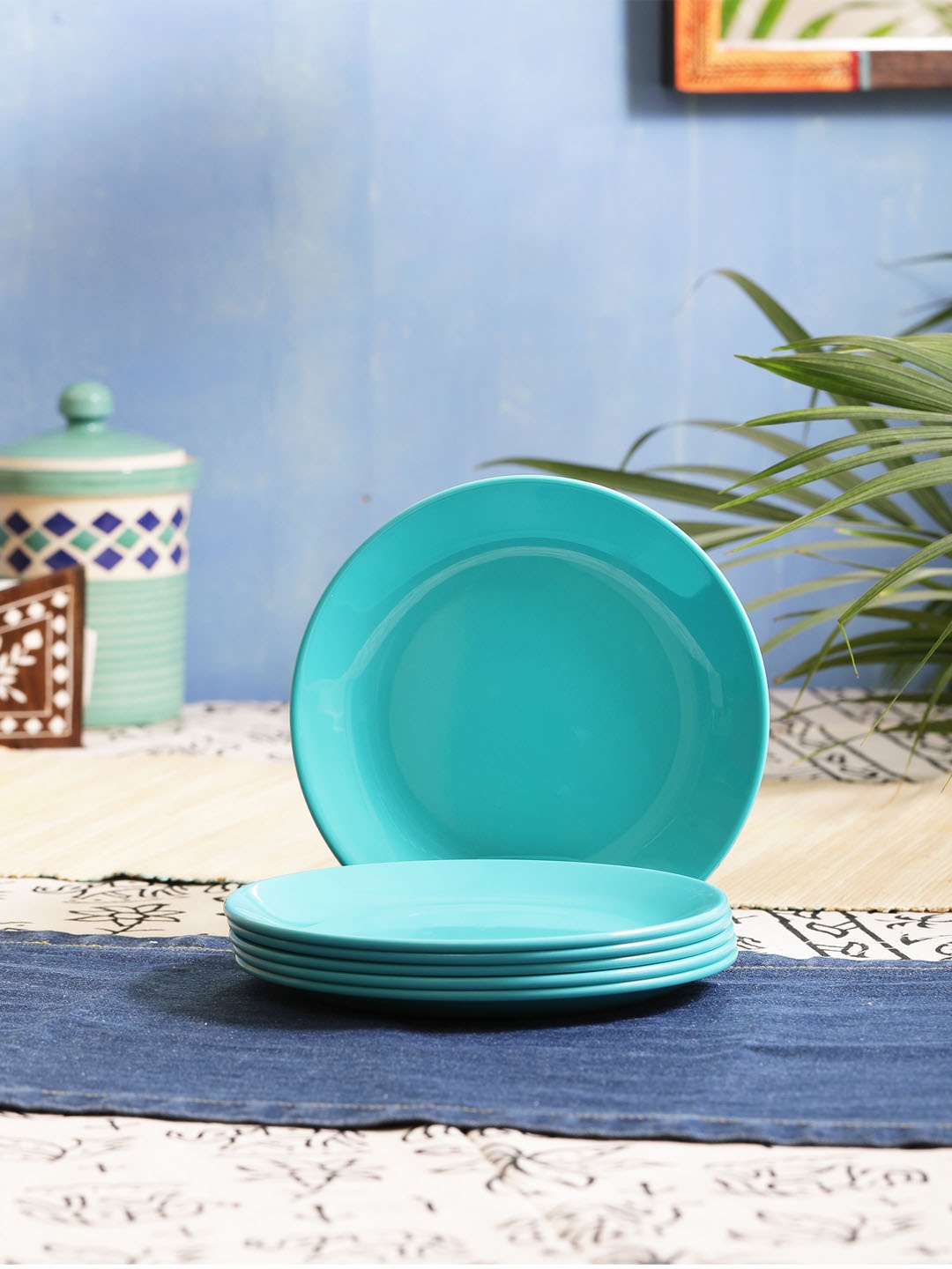 

Servewell Green 6-Pieces Solid Melamine Plates Set