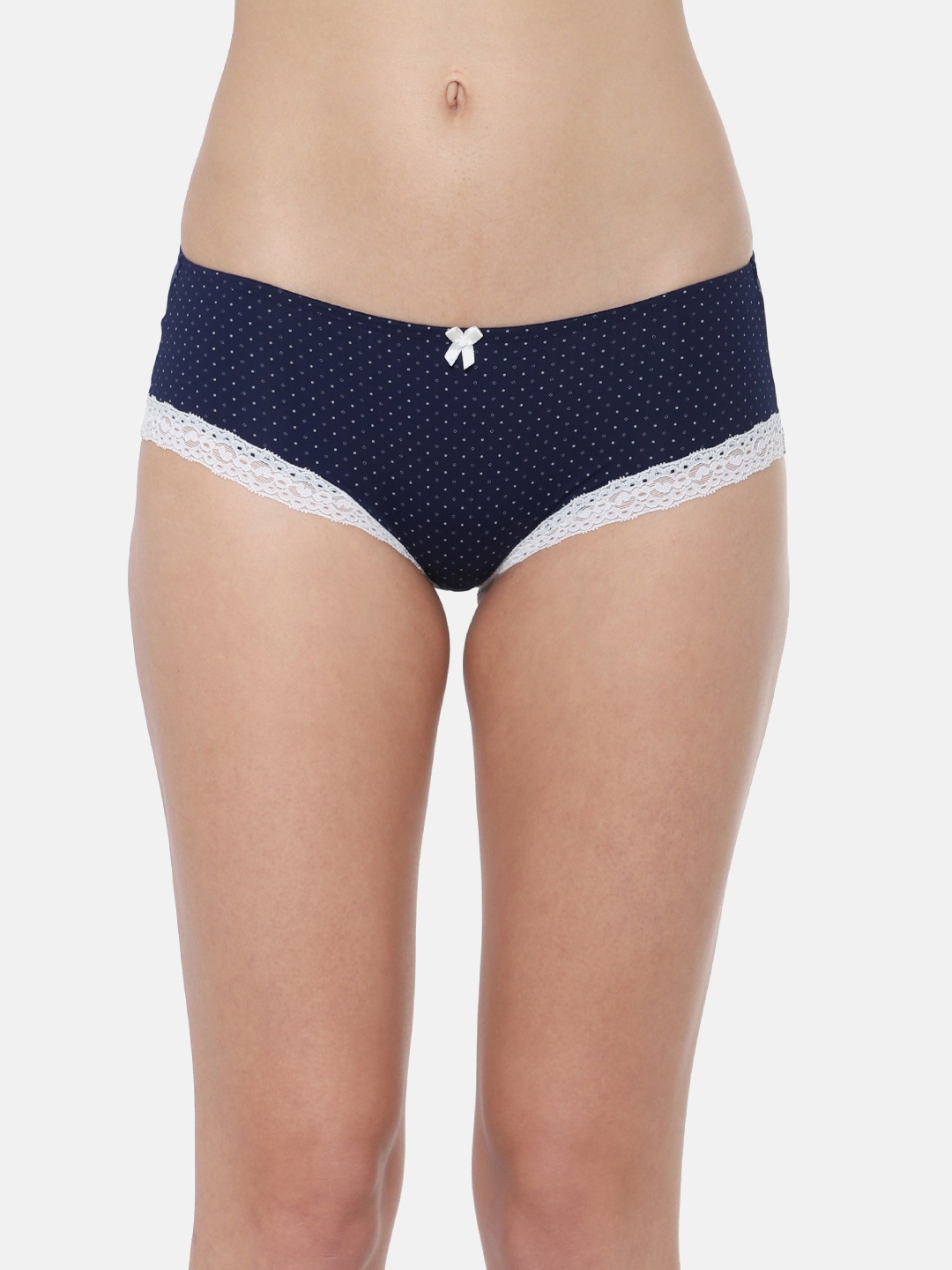 Triumph Women Navy Blue Beauty-Full 111 Hipster Polka Print Full Coverage Brief 756I087 M9