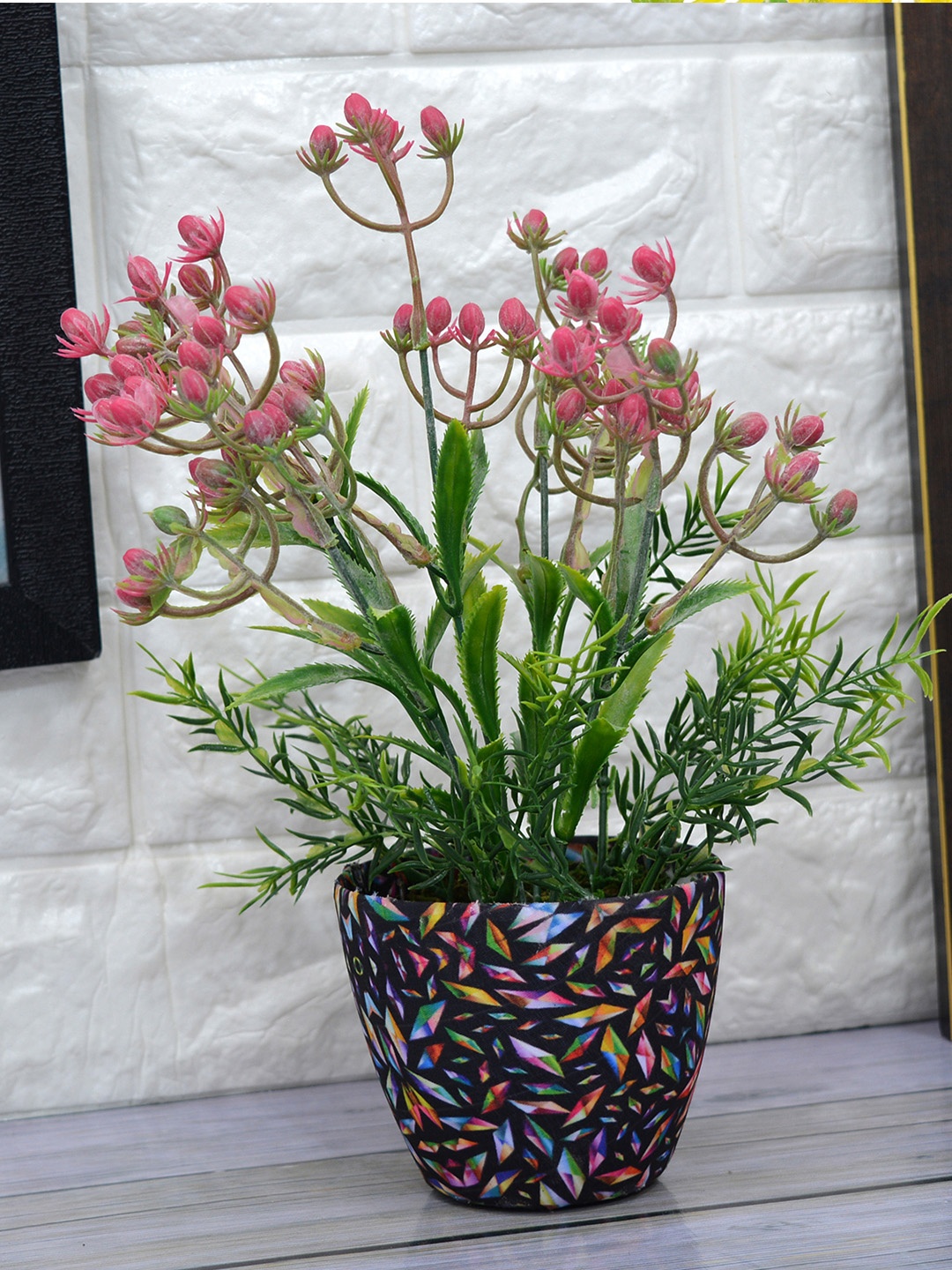 

fancy mart Unisex Pink & Green Artificial Milk Weed Plant With Pot