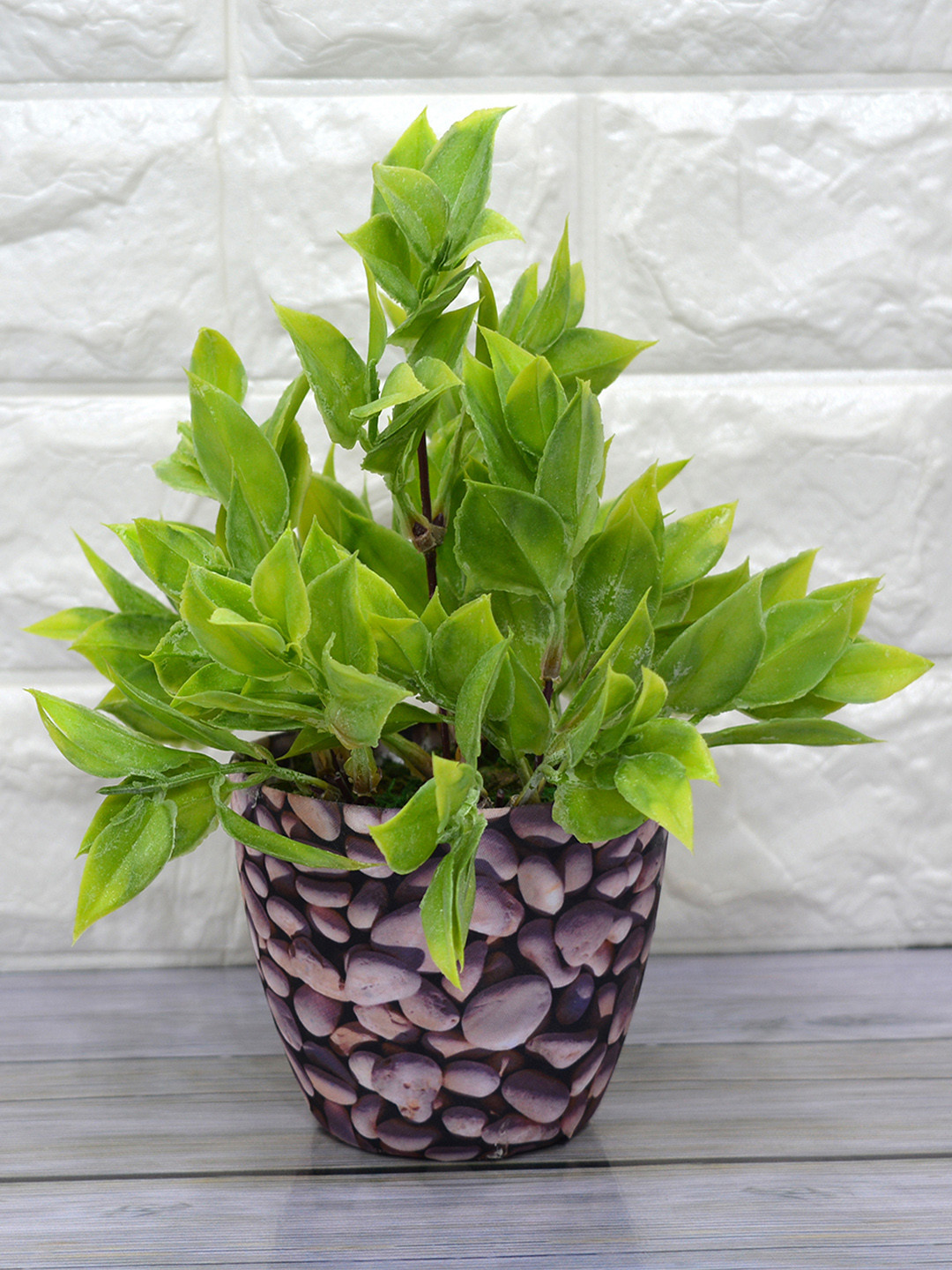 

fancy mart Unisex Green Artificial Latex Plant With Pot