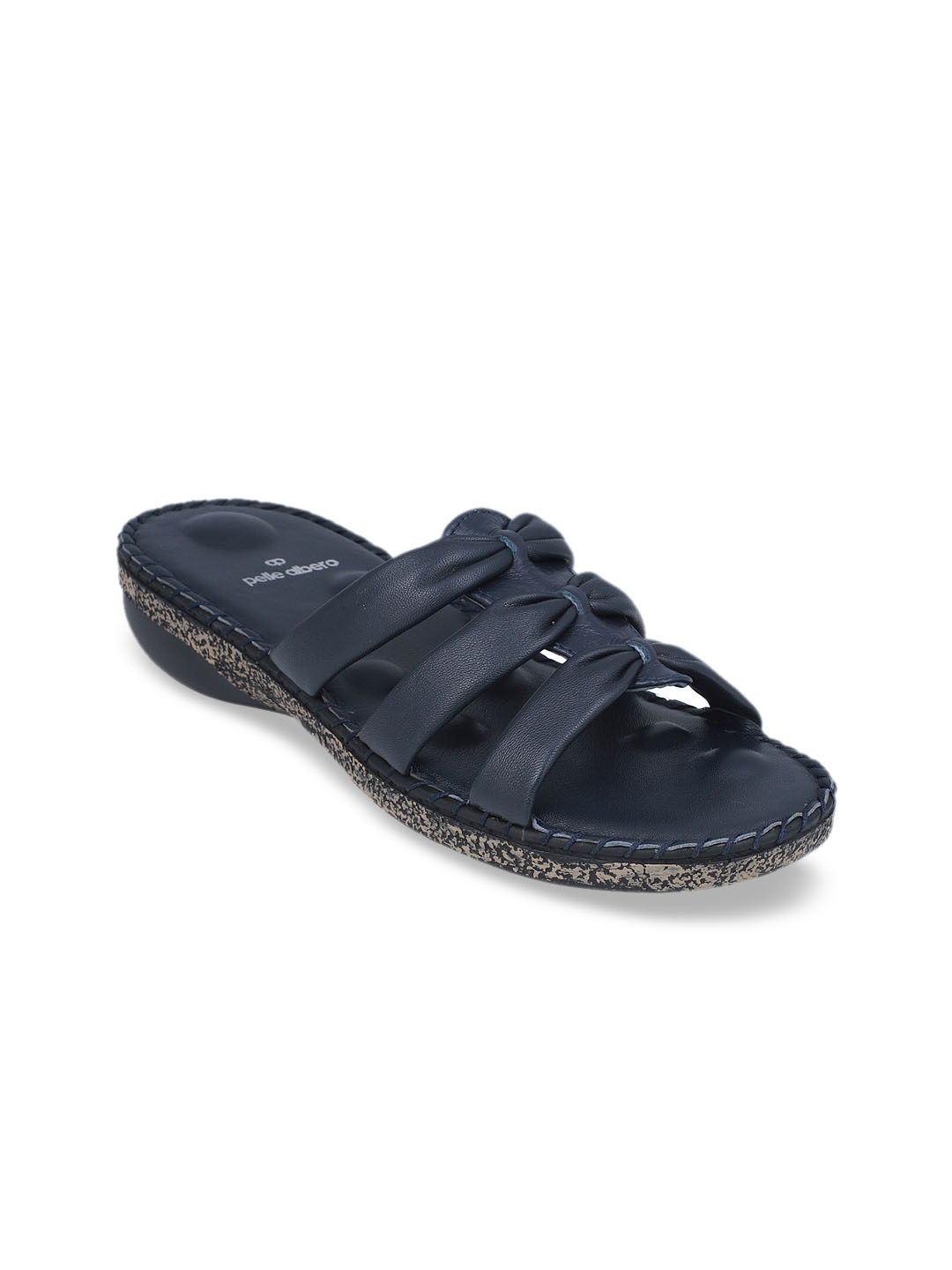 

pelle albero Women Navy Blue Solid Open Toe Flats