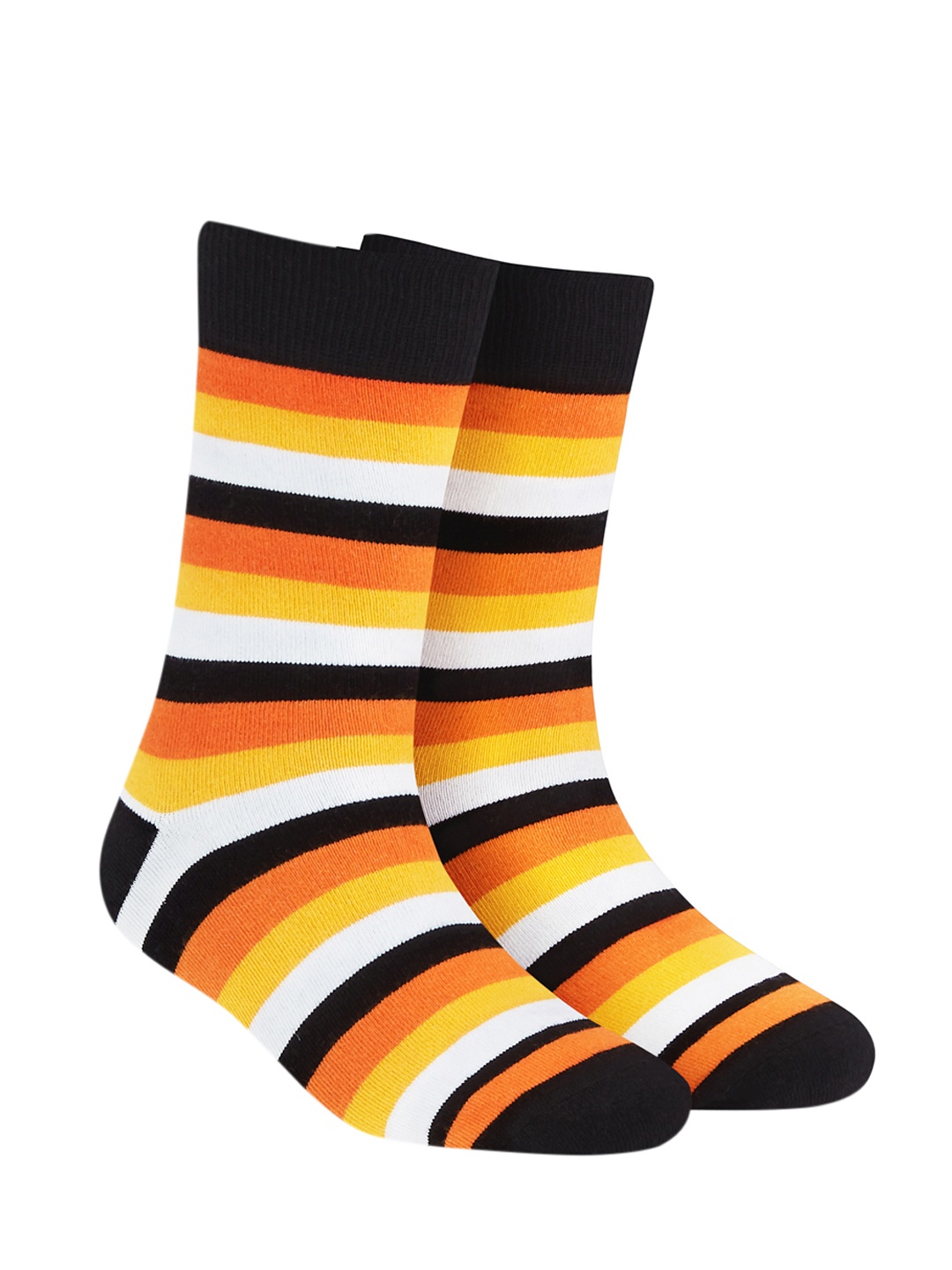 

Dynamocks Unisex Multicoloured Striped Calf-Length Socks, Multi
