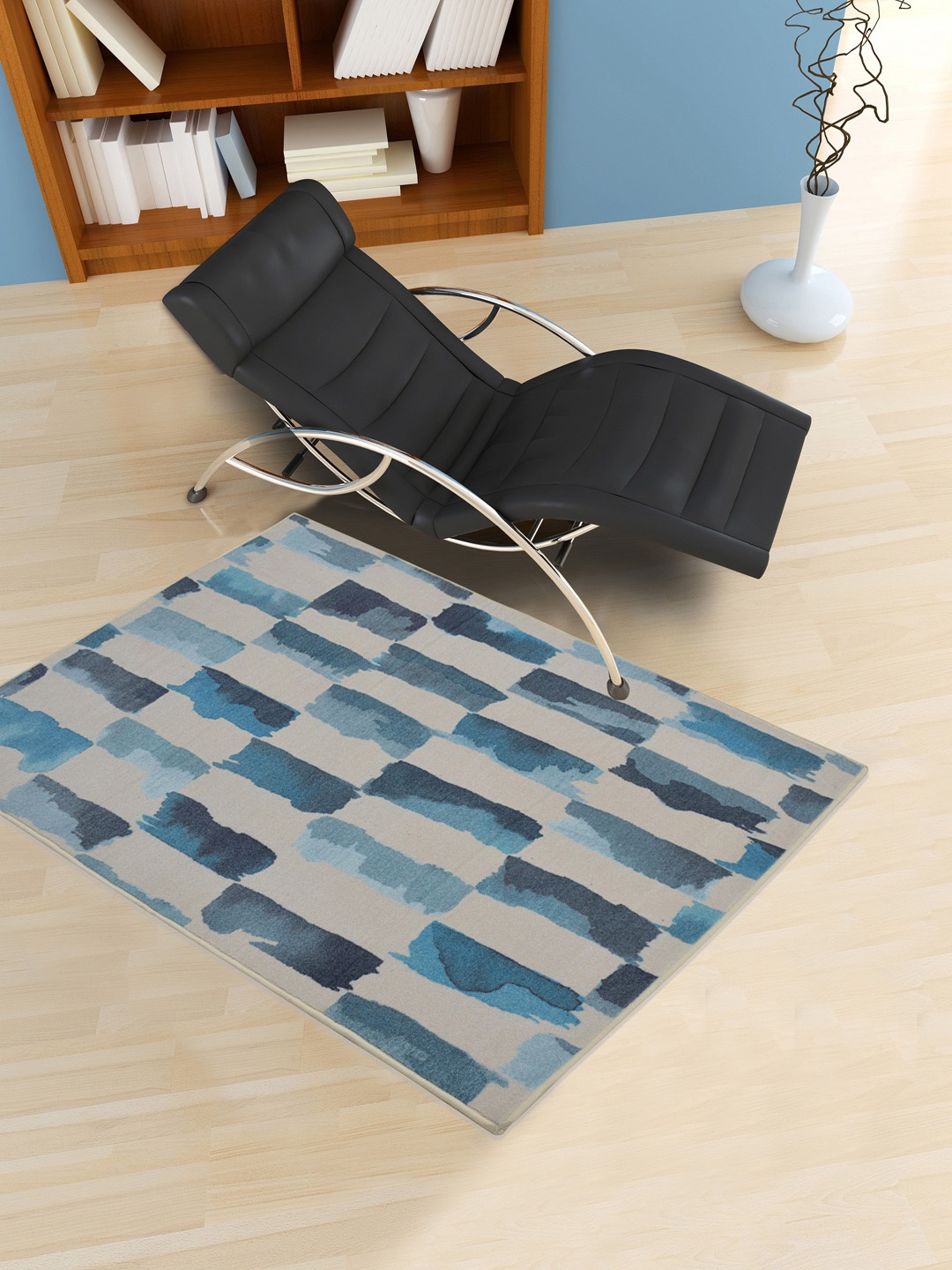 

RUGSMITH Premium Blue & Grey Patterned No-Shred Carpet