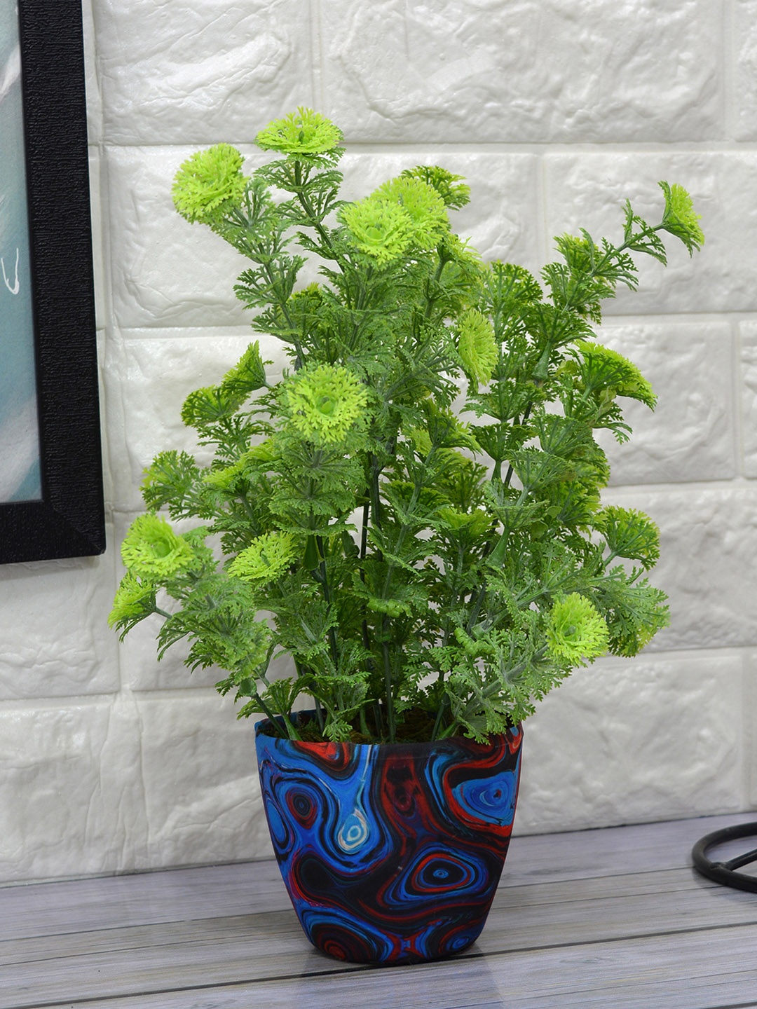 

Fancy Mart Green Artificial Corriender Plant With Pot