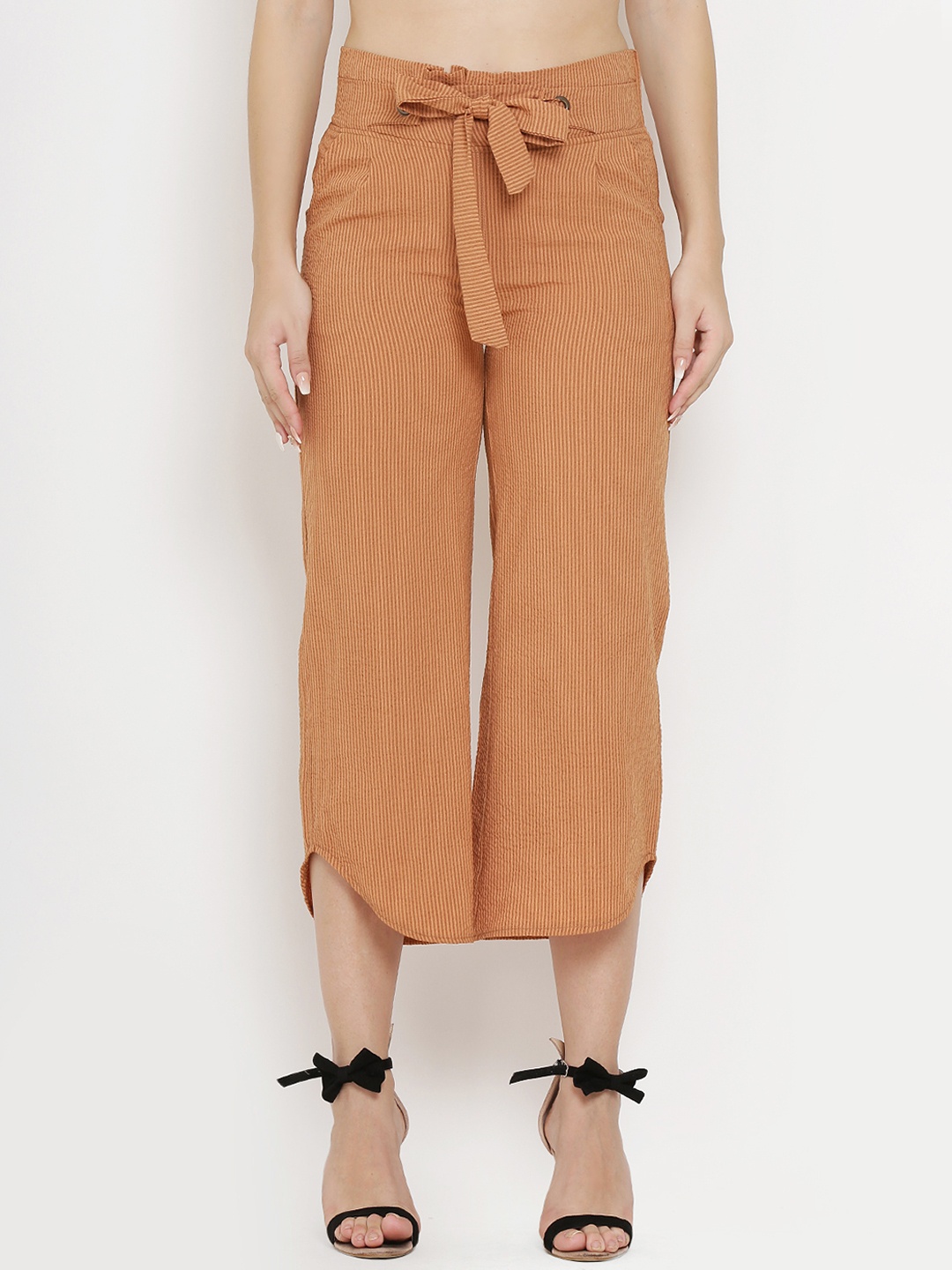 

Westwood Women Brown Relaxed Loose Fit Striped Parallel Trousers