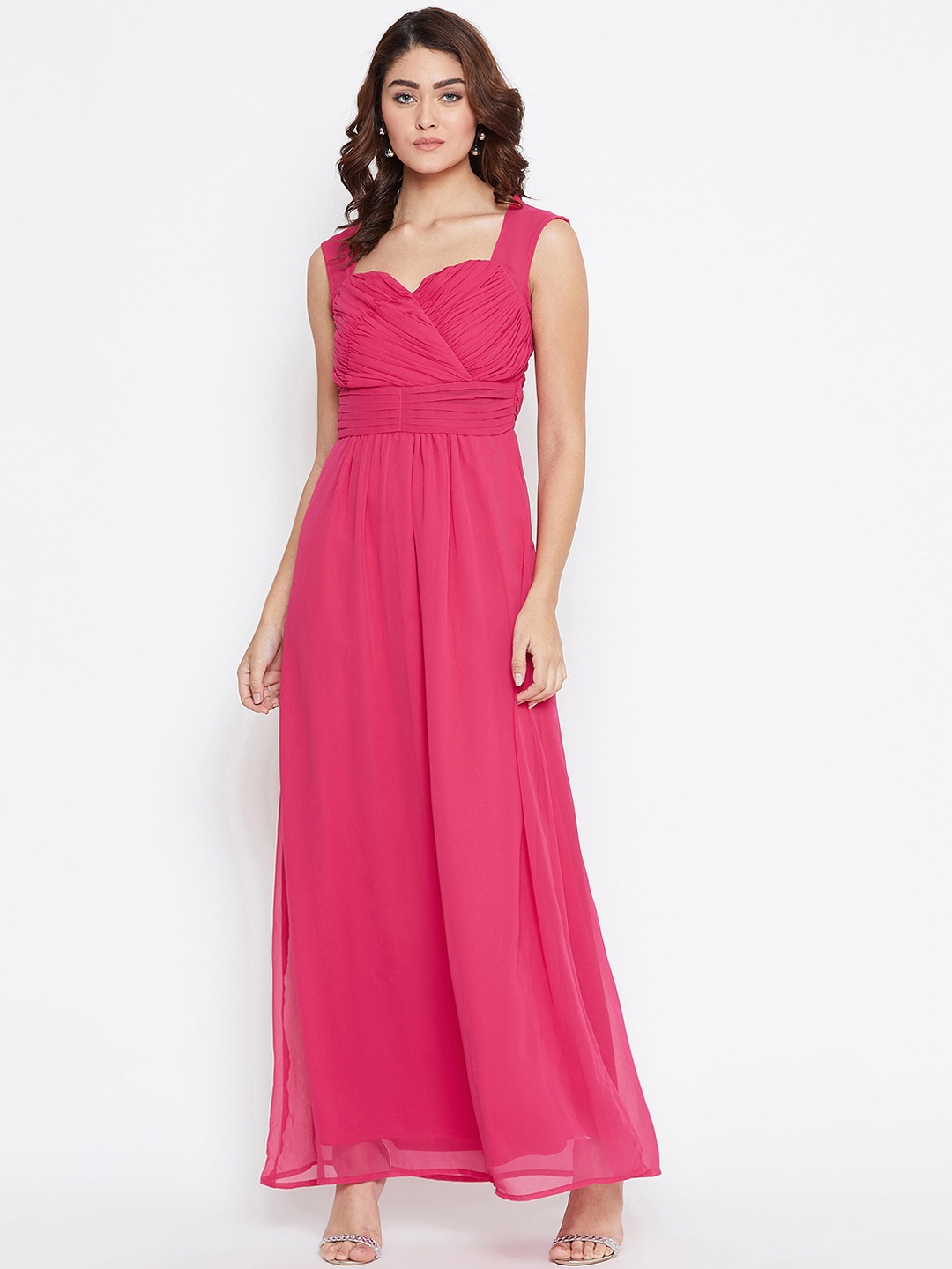

La Zoire Women Solid Pink Maxi Dress