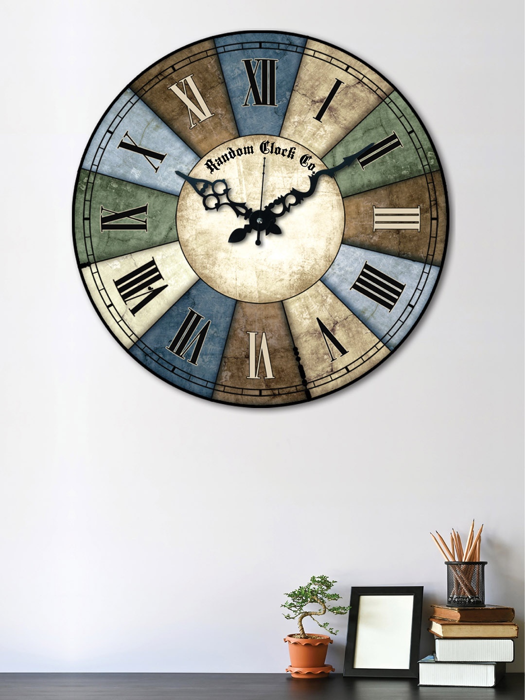

RANDOM Multicoloured Round Printed Analogue Wall Clock, Multi