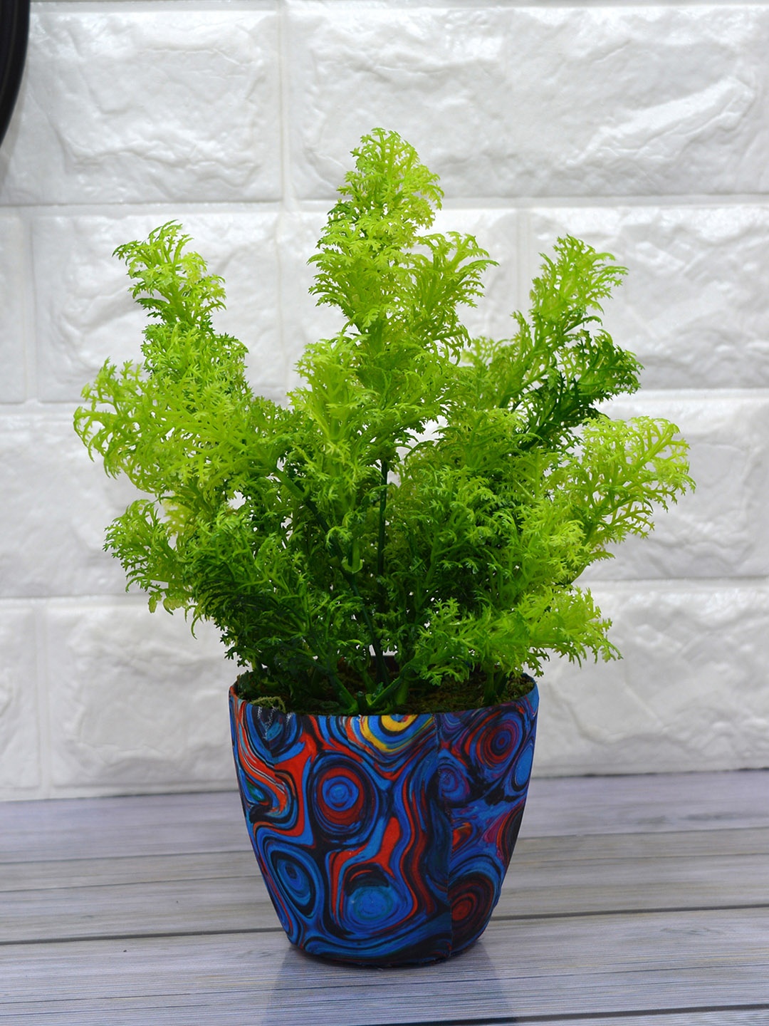 

Fancy Mart Green Artificial Corriender Plant With Pot