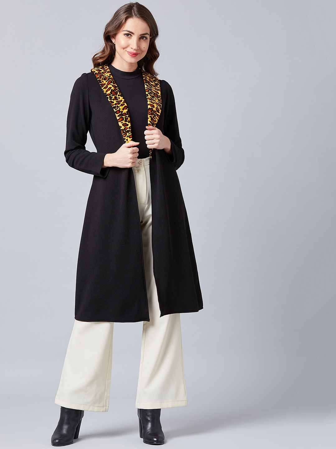 

Athena Women Black Solid Open Front Shrug
