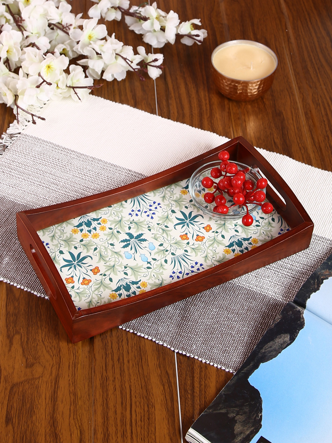 Reinvention Factory Multicoloured Rectangle Printed Serving Trays, Multi