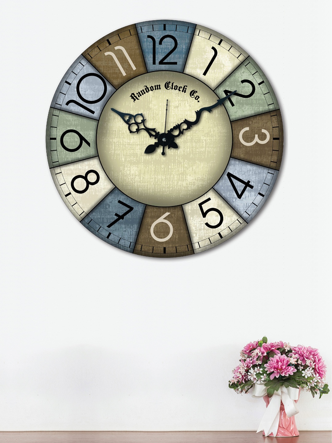 

RANDOM Multicoloured Round Printed Analogue Wall Clock, Multi