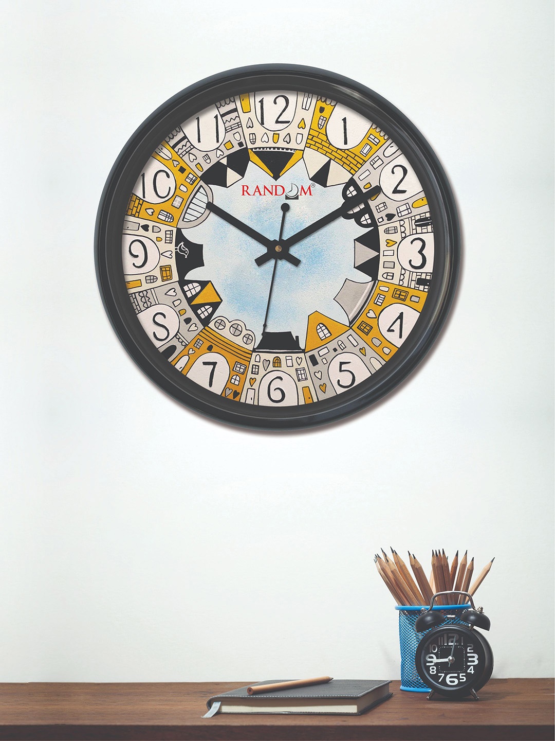 

RANDOM Off-White & Grey Round Printed 30 cm Analogue Wall Clock