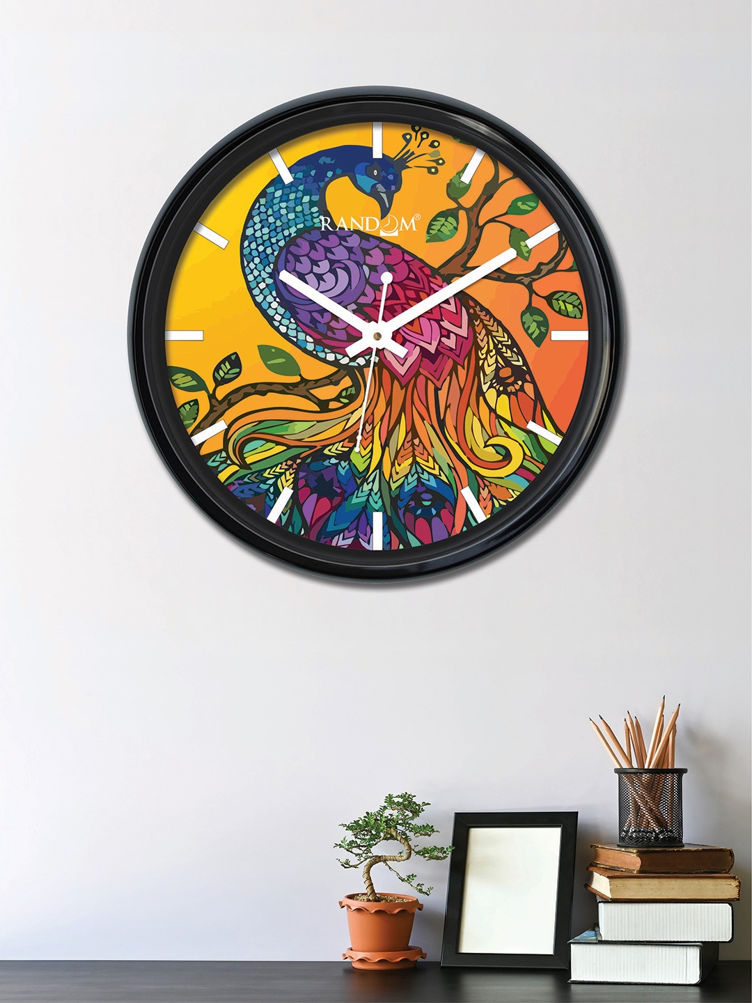 

RANDOM Yellow & Blue Round Printed 30 cm Analogue Wall Clock