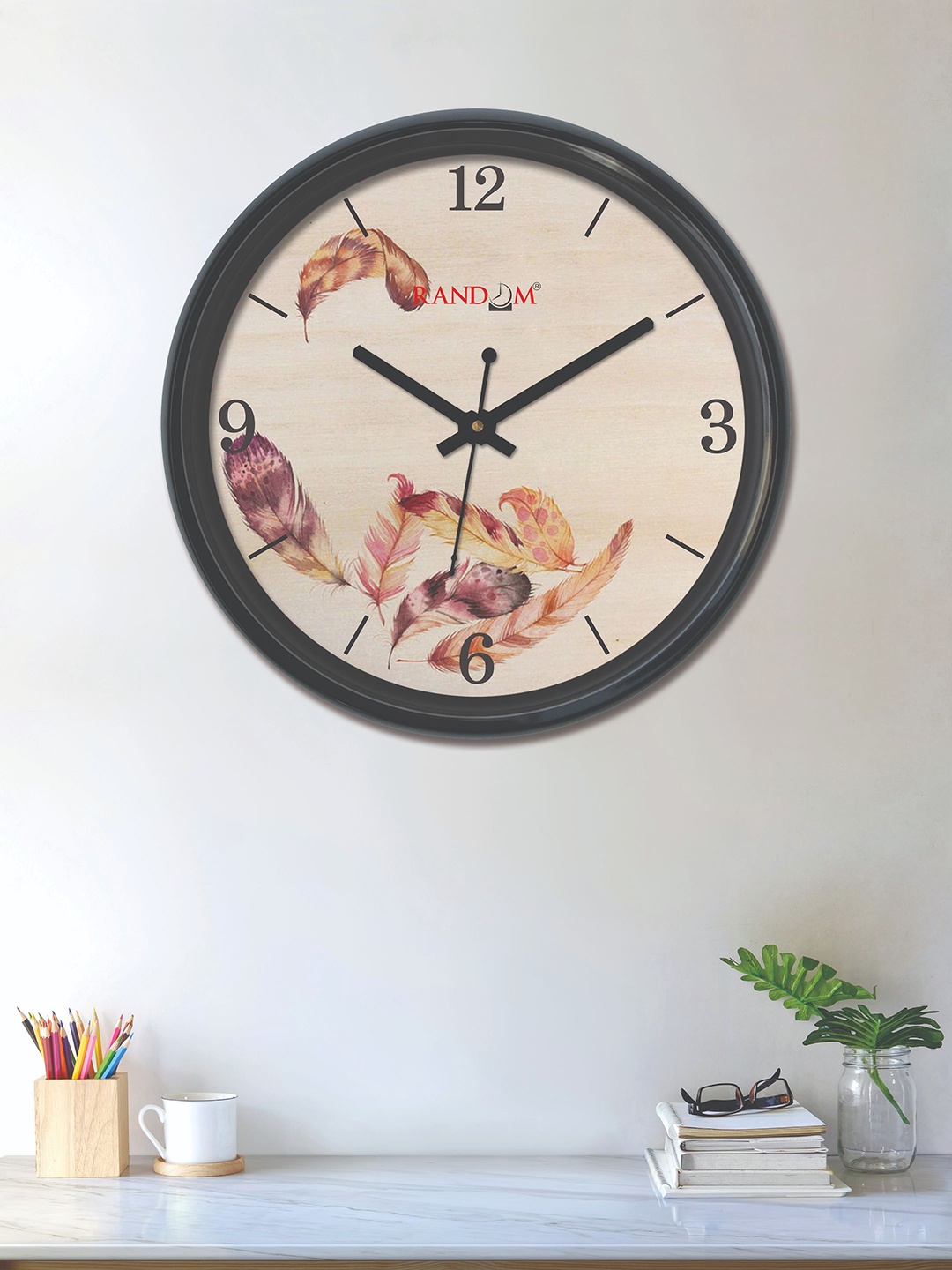 

RANDOM Beige & Pink Round Printed 30 cm Analogue Wall Clock