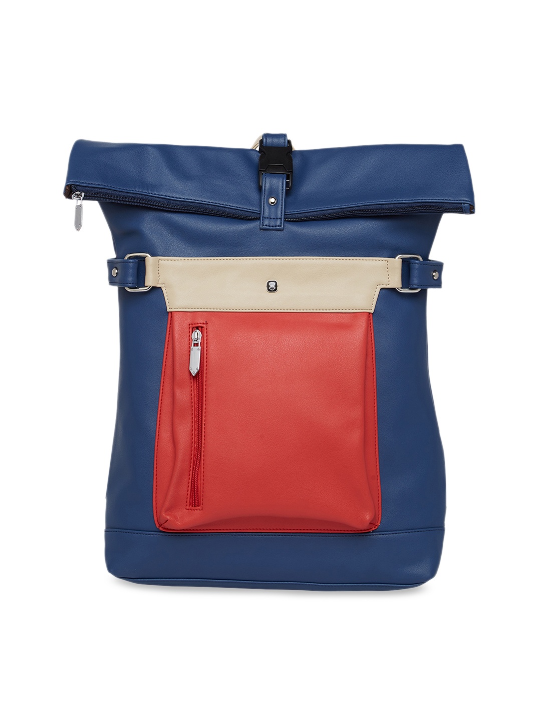 

HORRA Women Blue & Red Colourblocked Backpack