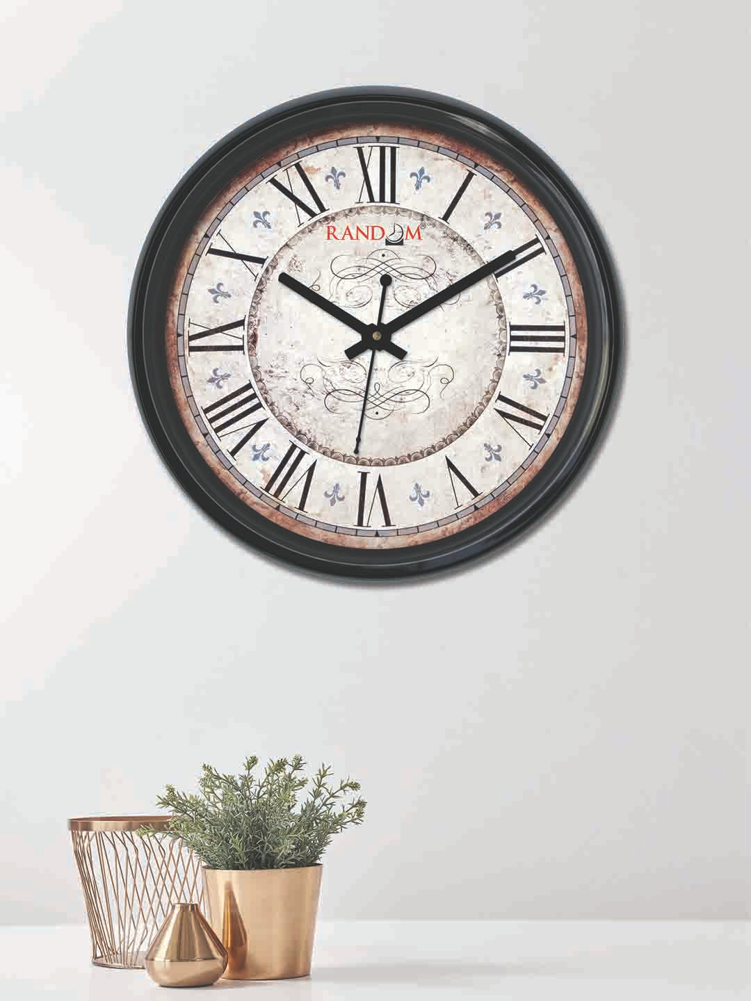 

RANDOM Off-White & Peach-Coloured Round Printed 30 cm Analogue Wall Clock