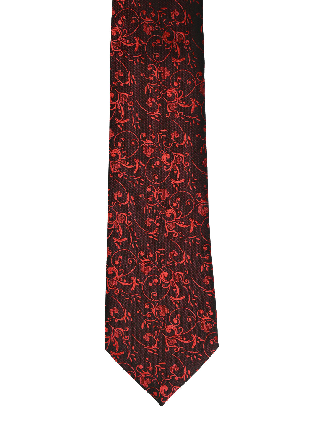 

Calvadoss Red & Black Woven Design Broad Tie