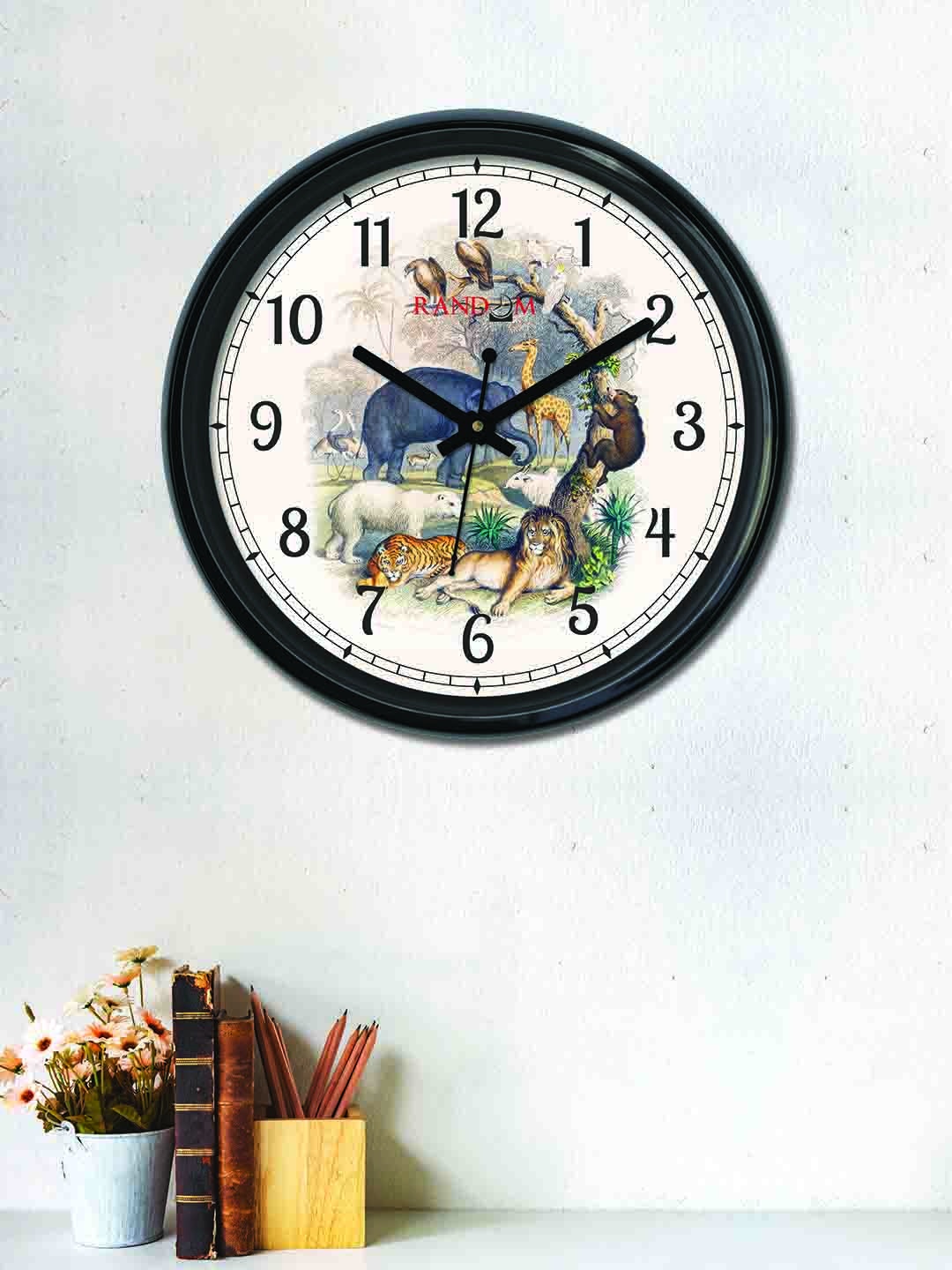 

RANDOM Off-White & Black Round Printed 30 cm Analogue Wall Clock