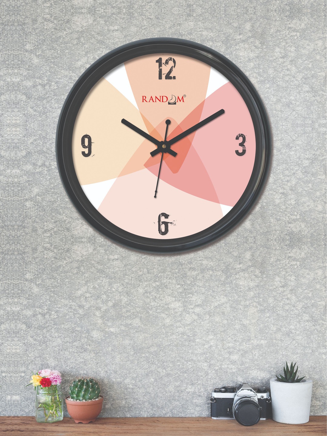 

RANDOM Cream-Coloured & Pink Round Printed 30 cm Analogue Wall Clock