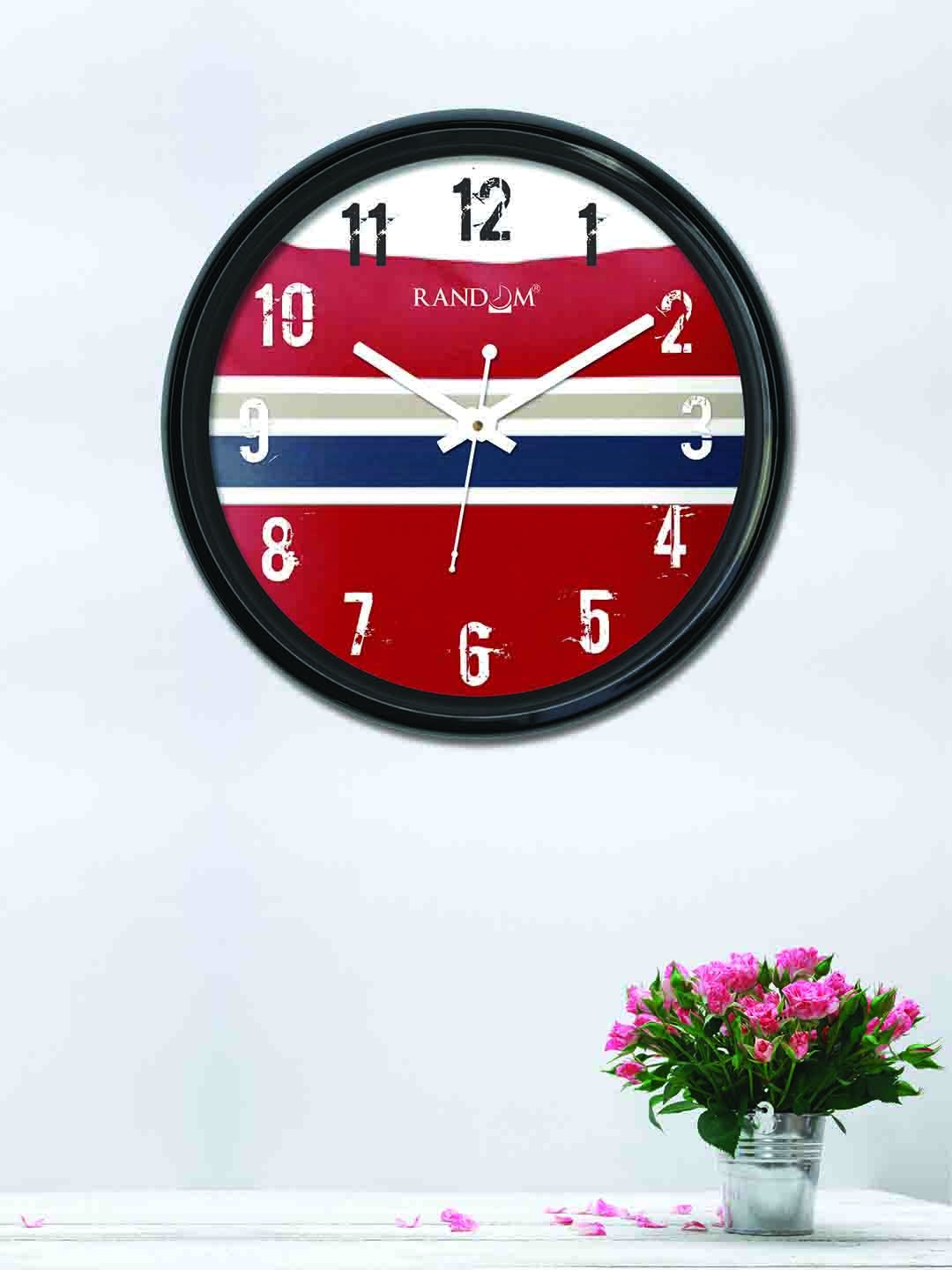 

RANDOM Maroon & Navy Blue Round Colourblocked 30 cm Analogue Wall Clock