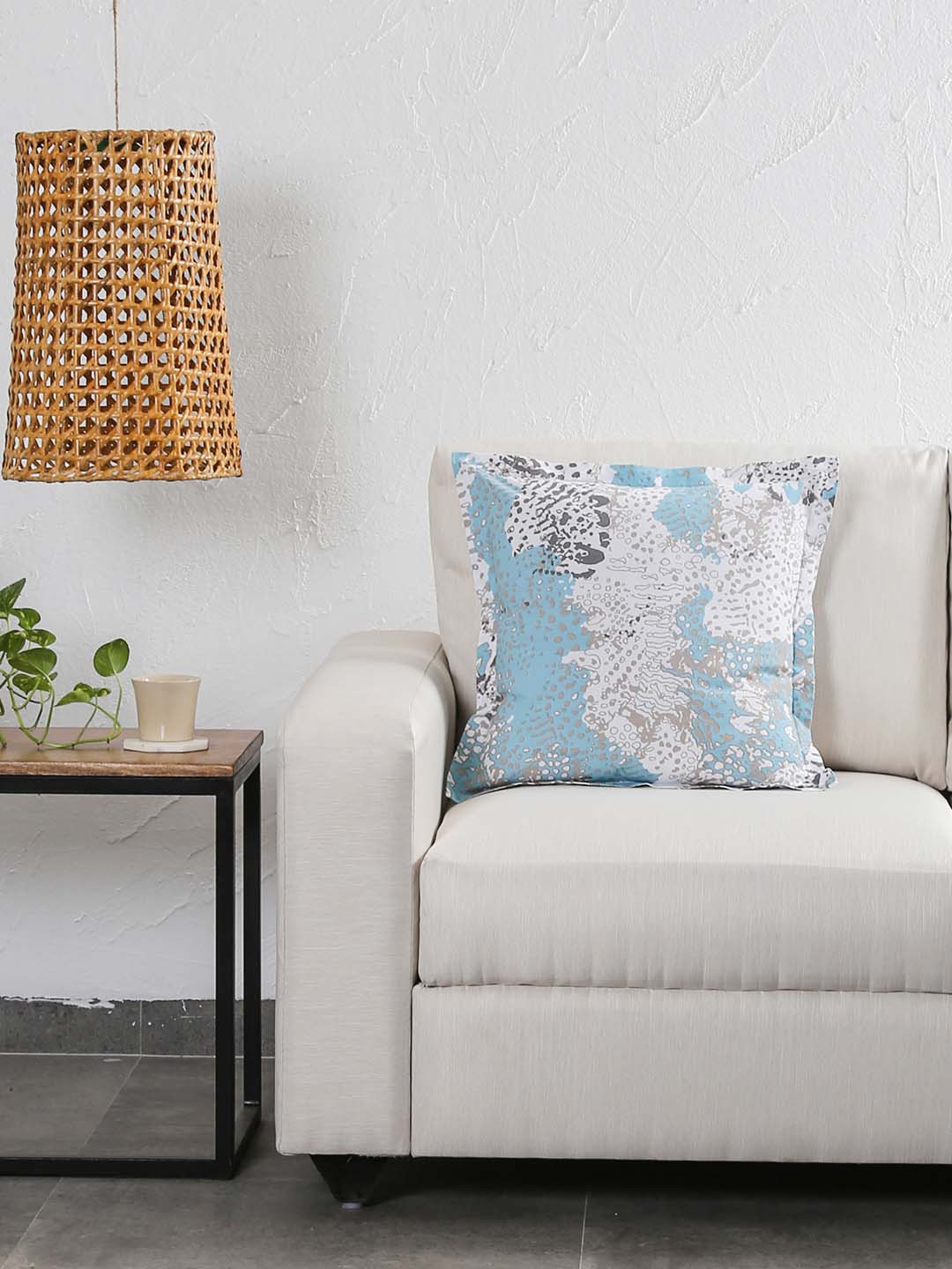 

House This Blue Set of Single Abstract Square Cushion Covers