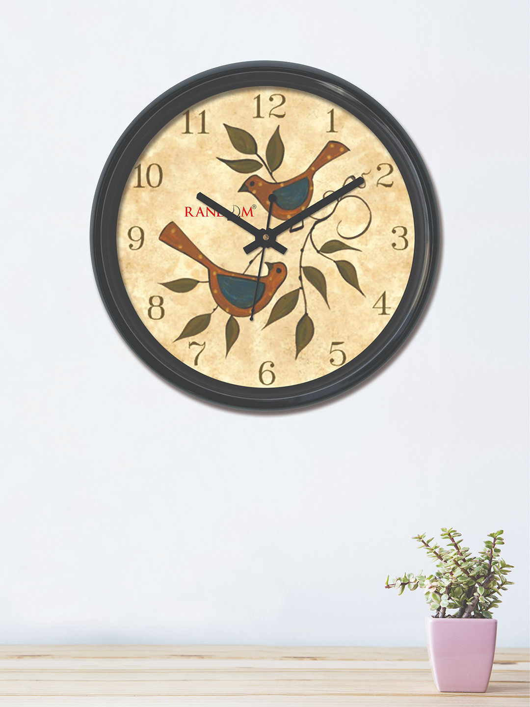 

RANDOM Black & Brown Round Printed 30 cm Analogue Wall Clock