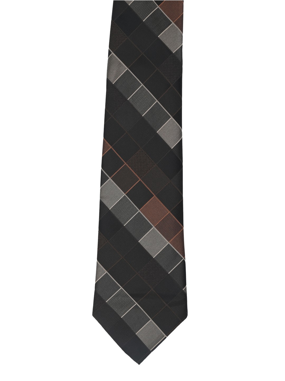 

Calvadoss Brown & Beige Checked Broad Tie