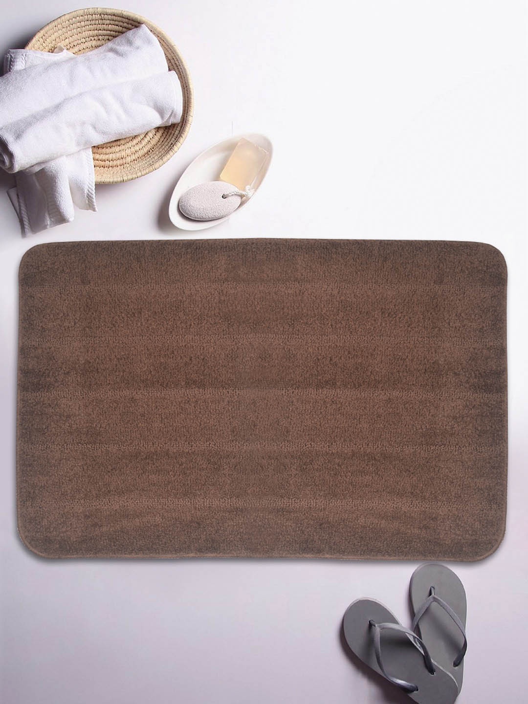 

BIANCA Micro Coffee Brown Pattered Microfibre 1300 GSM Rectangular Bath Mat
