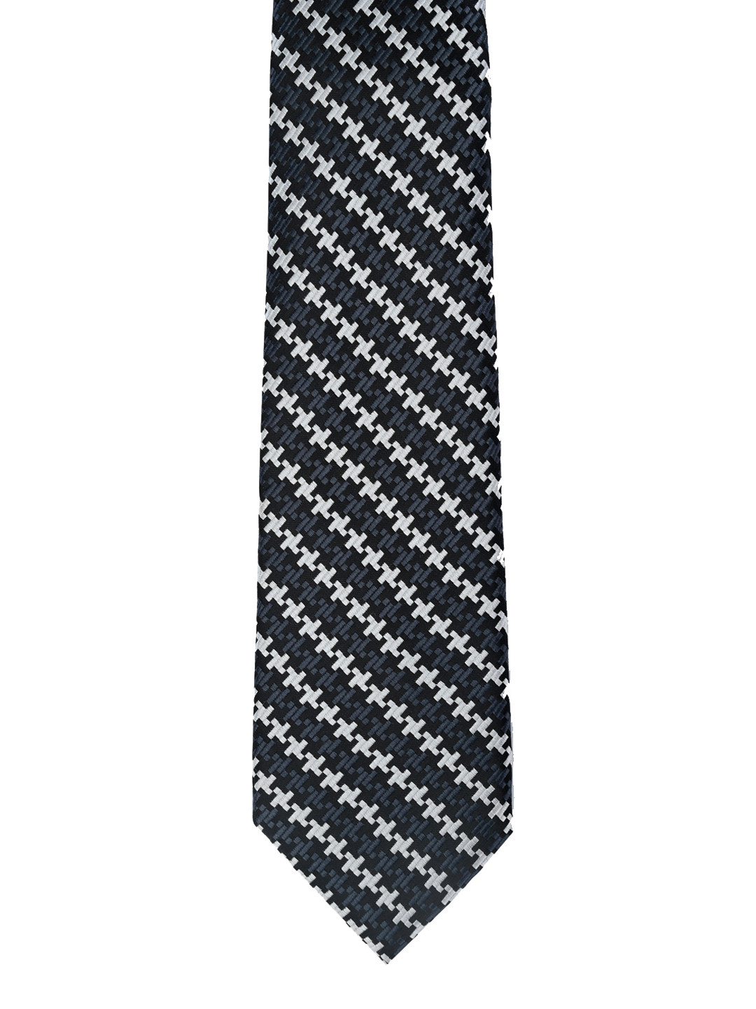 

Calvadoss Black & White Woven Design Broad Tie