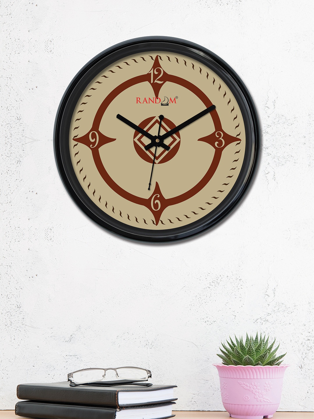 

RANDOM Peach-Coloured & Brown Round Textured Analogue Wall Clock (30 x 30 x 5)