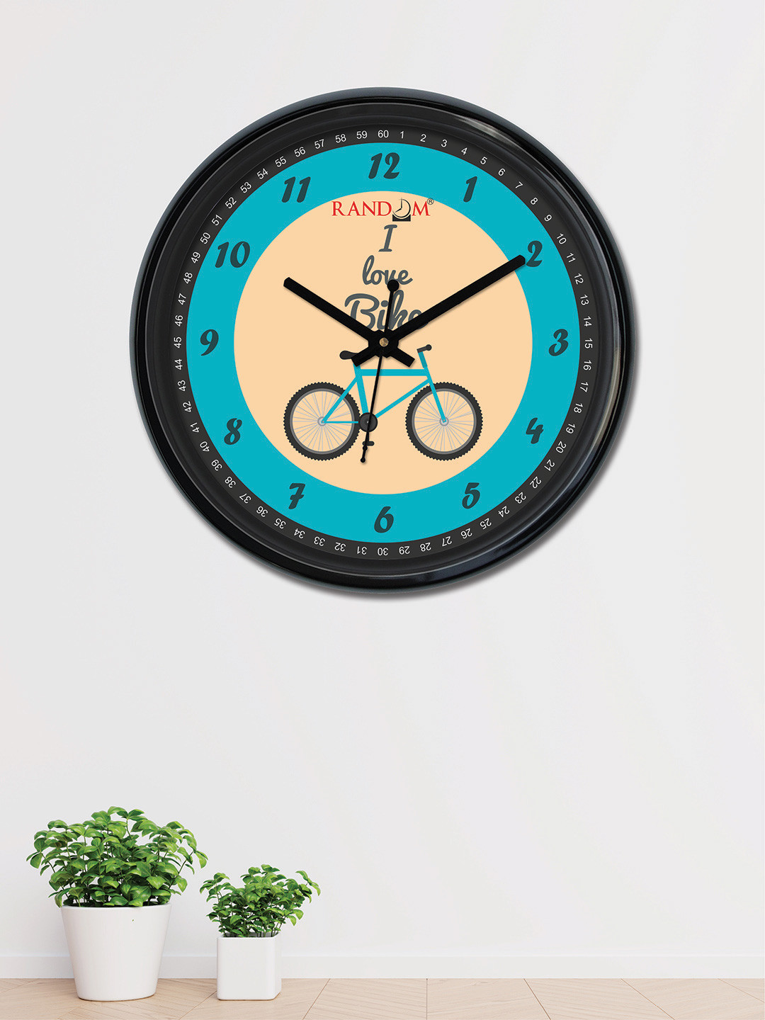 

RANDOM Turquoise Blue & Cream-Coloured Round Colourblocked 30 cm Analogue Wall Clock