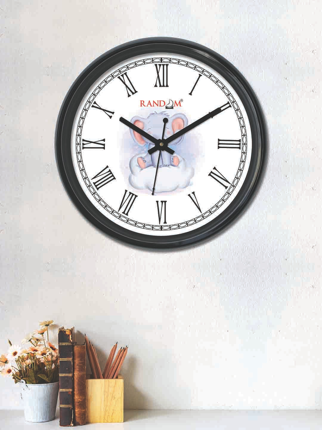 

RANDOM Off-White & Black Round Printed 30 cm Analogue Wall Clock