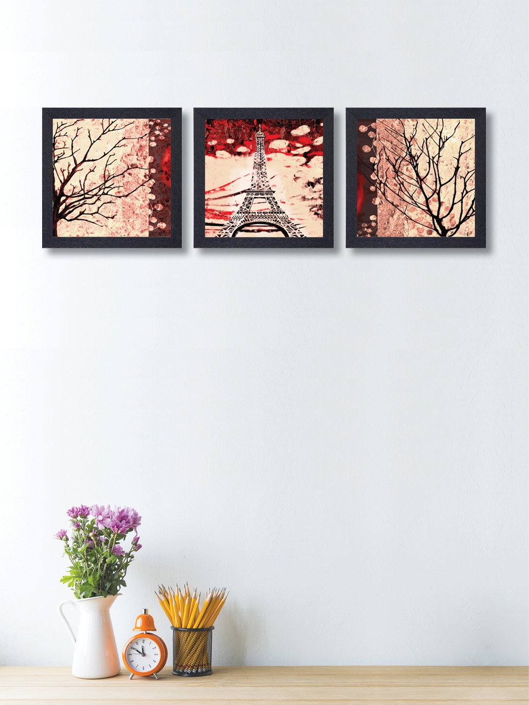

nest ART Set of 3 Synthetic Wood Wall Art, Beige
