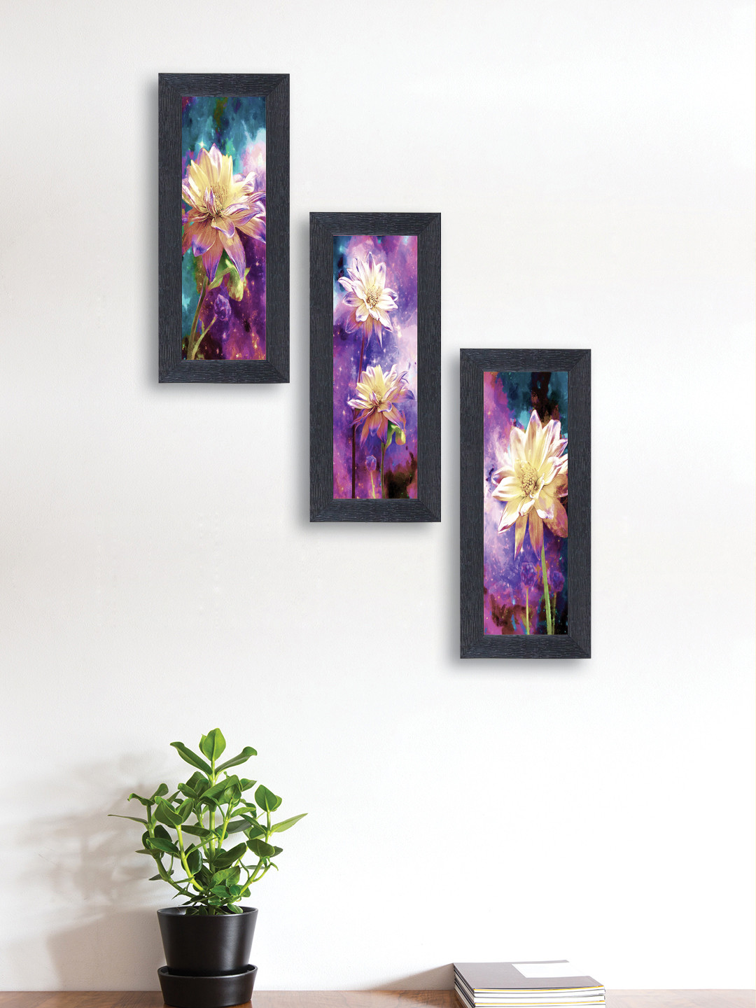

nest ART Set of 3 Synthetic Wood Wall Art, Purple