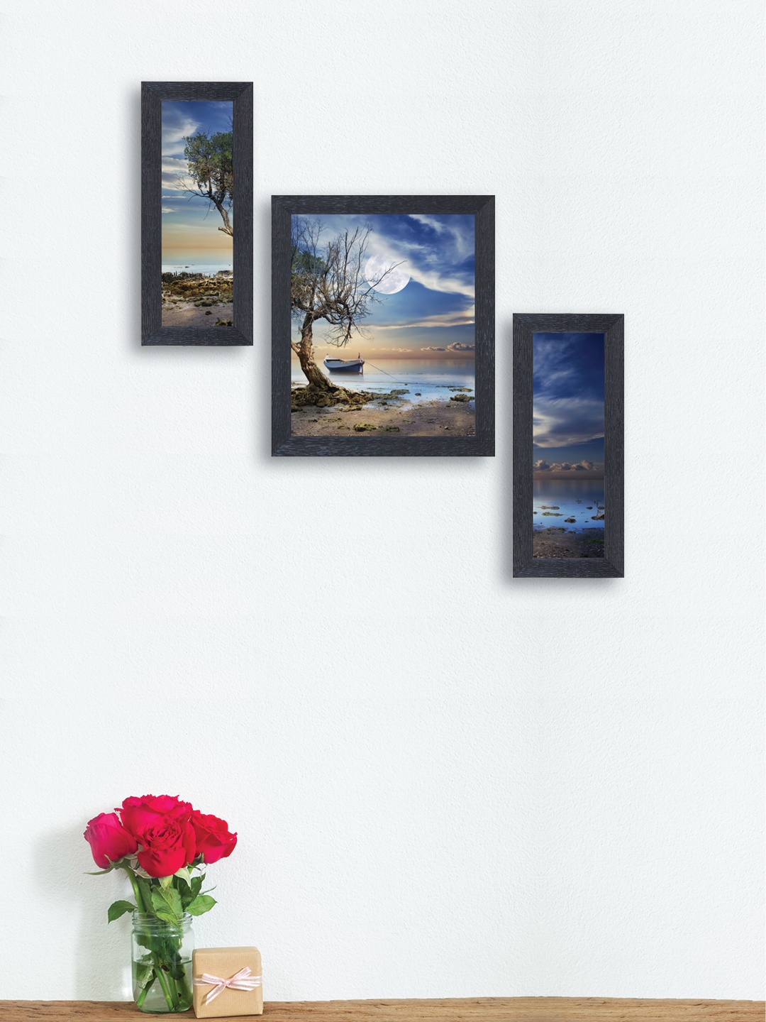 

nest ART Set of 3 Synthetic Wood Wall Art, Blue