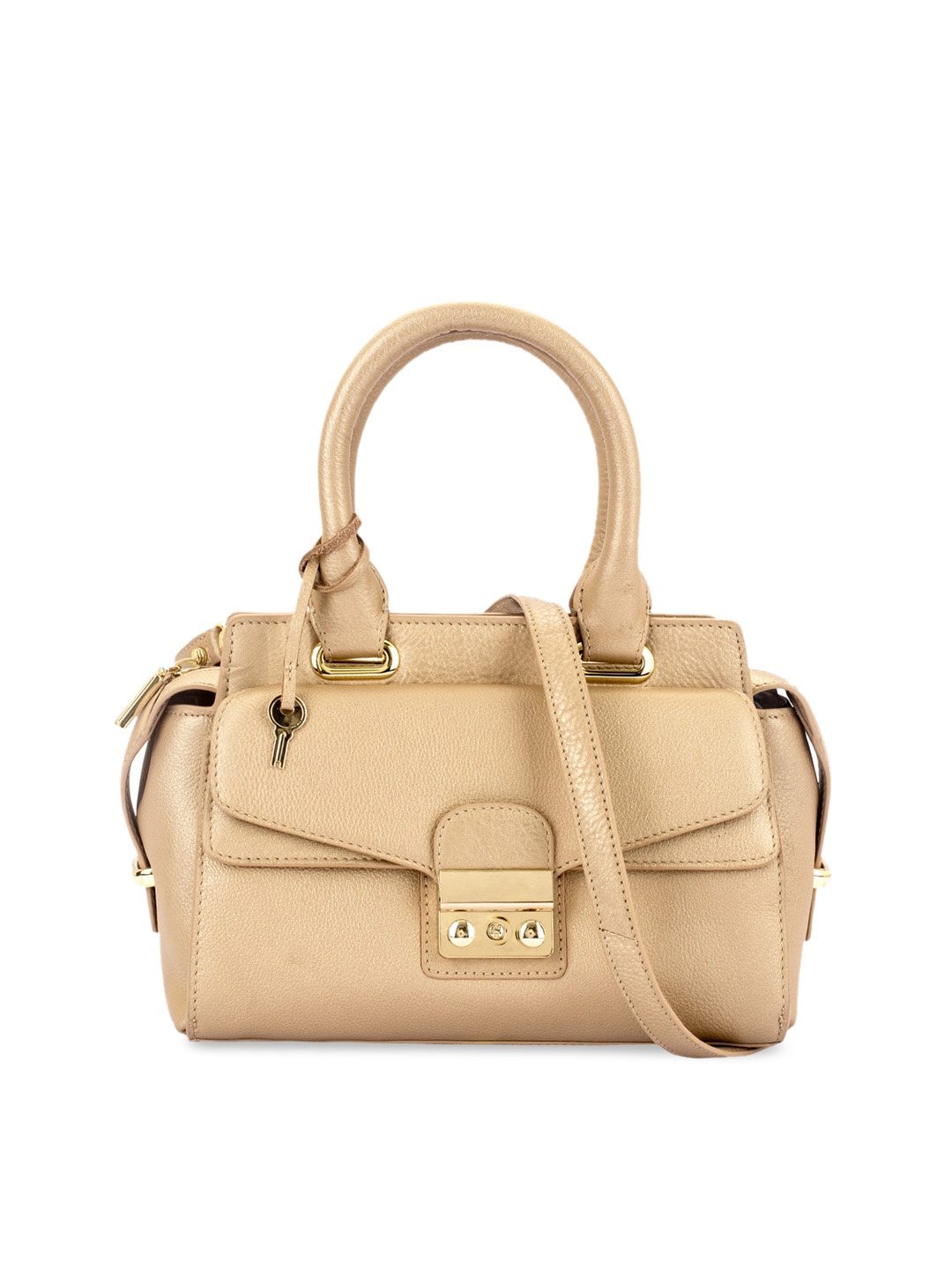

Eske Beige Solid Leather Handheld Bag