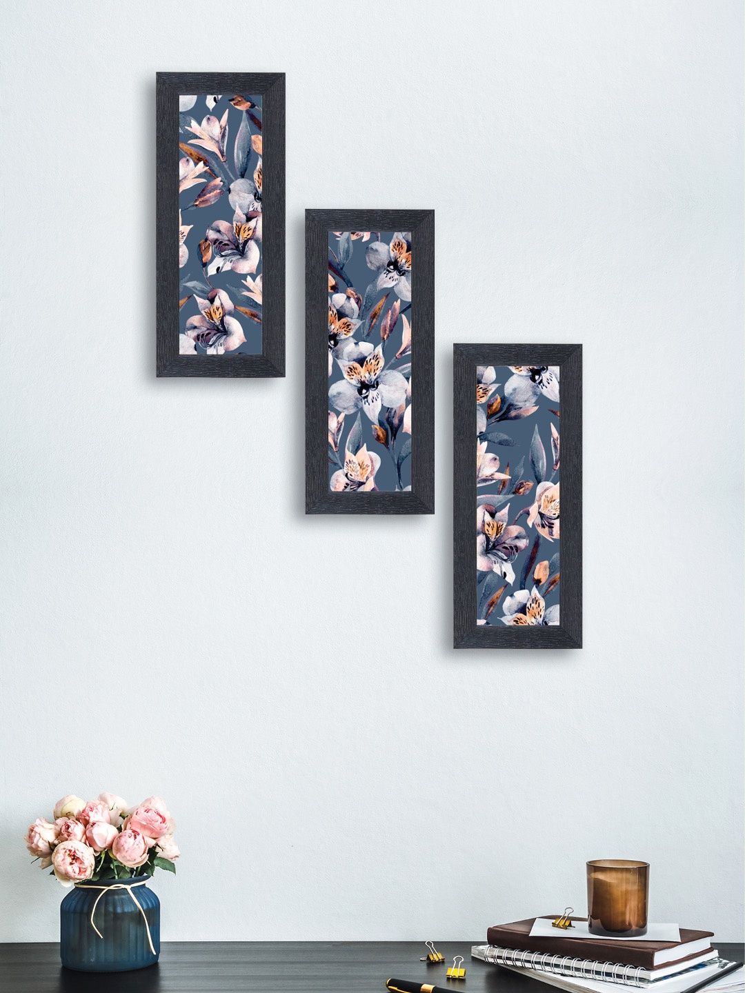 

nest ART Set of 3 Multicoloured Synthetic Wood Wall Art, Multi