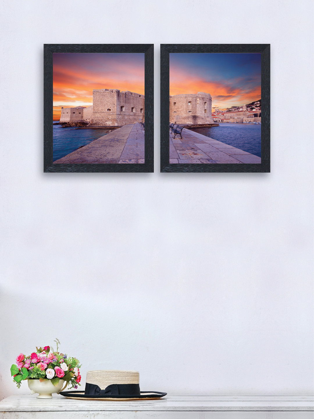 

nest ART Set of 2 Multicoloured Synthetic Wood Wall Art, Multi