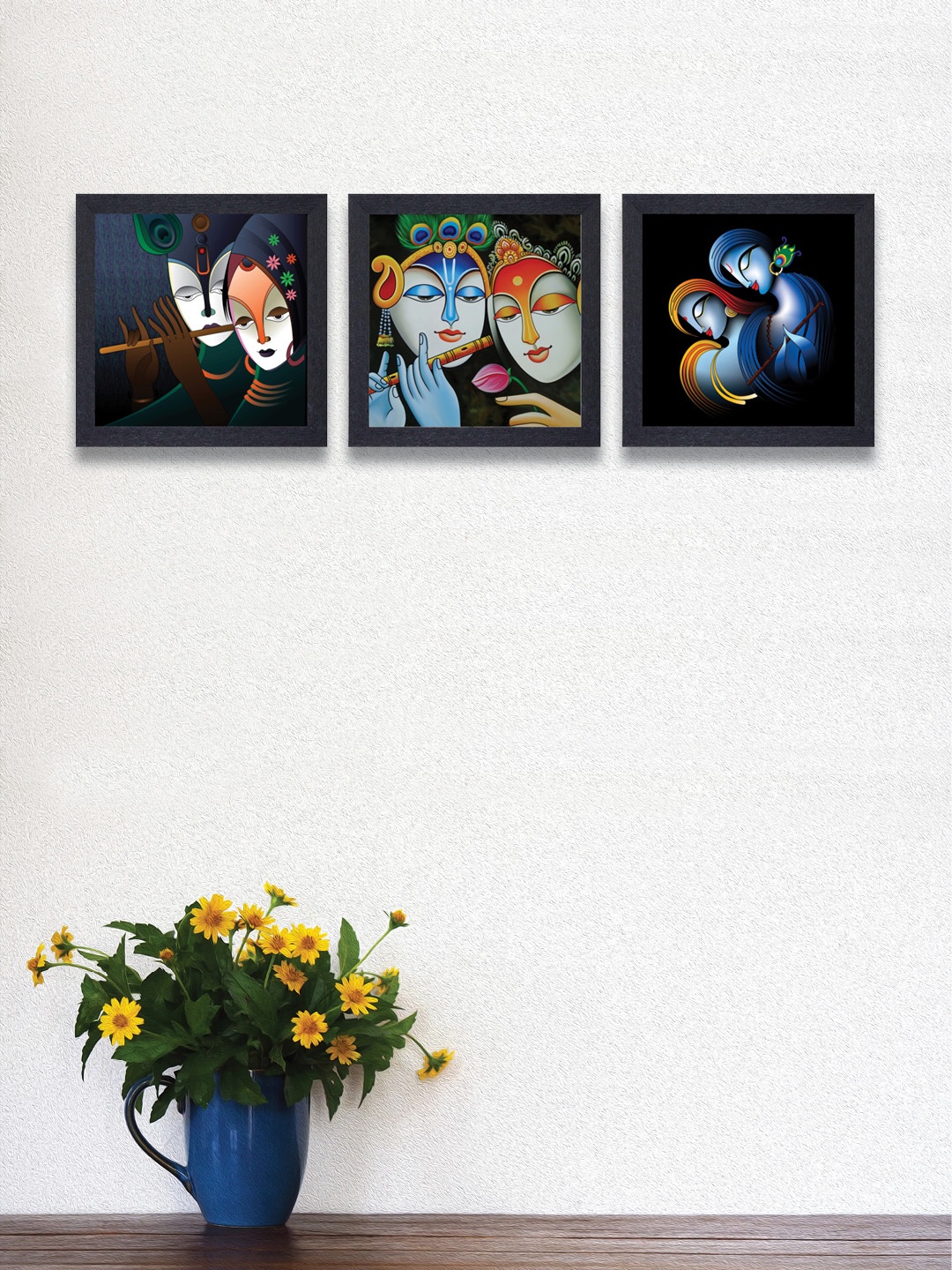 

nest ART Set of 3 Multicoloured Synthetic Wood Wall Art, Multi