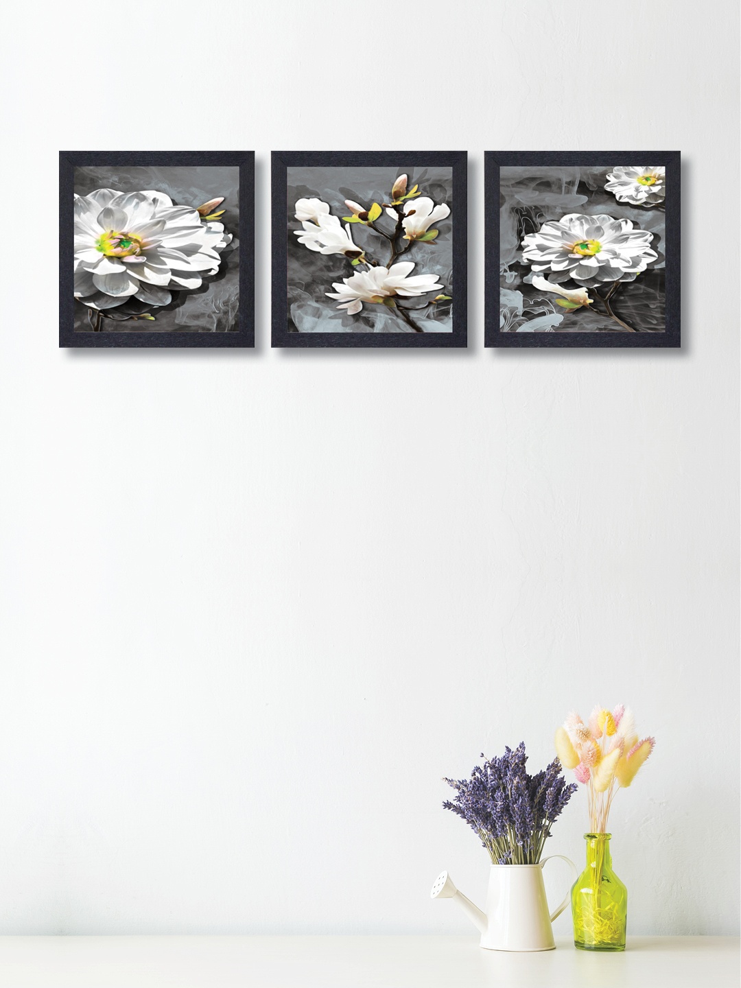

nest ART Set of 3 Grey & White Synthetic Wood Wall Art