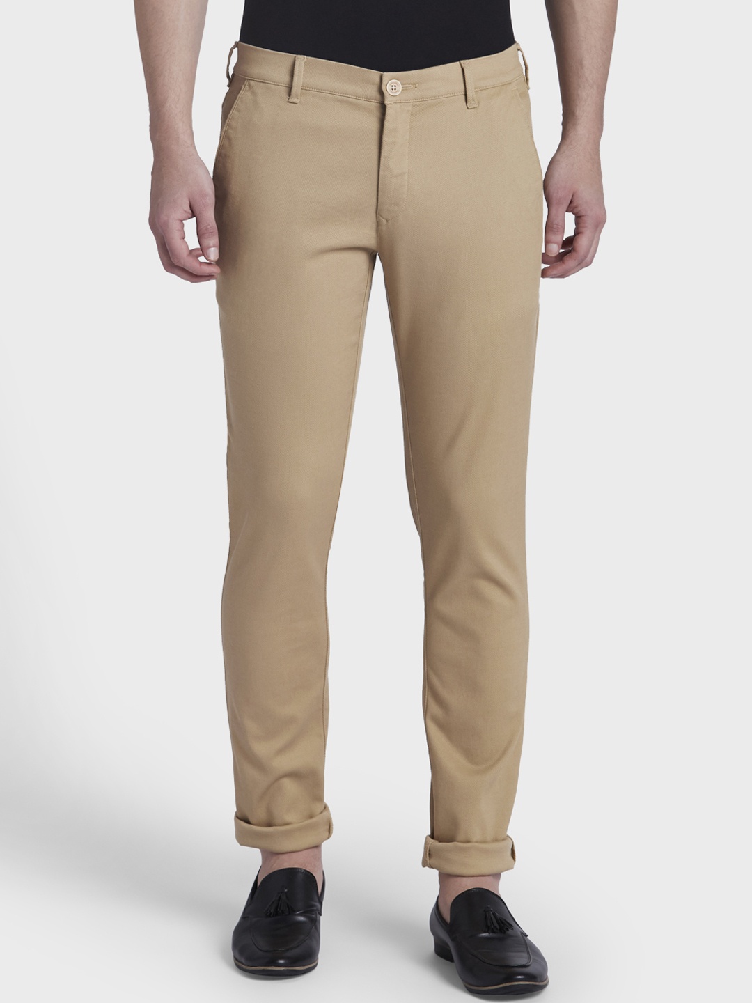 

ColorPlus Men Khaki Regular Fit Solid Regular Trousers