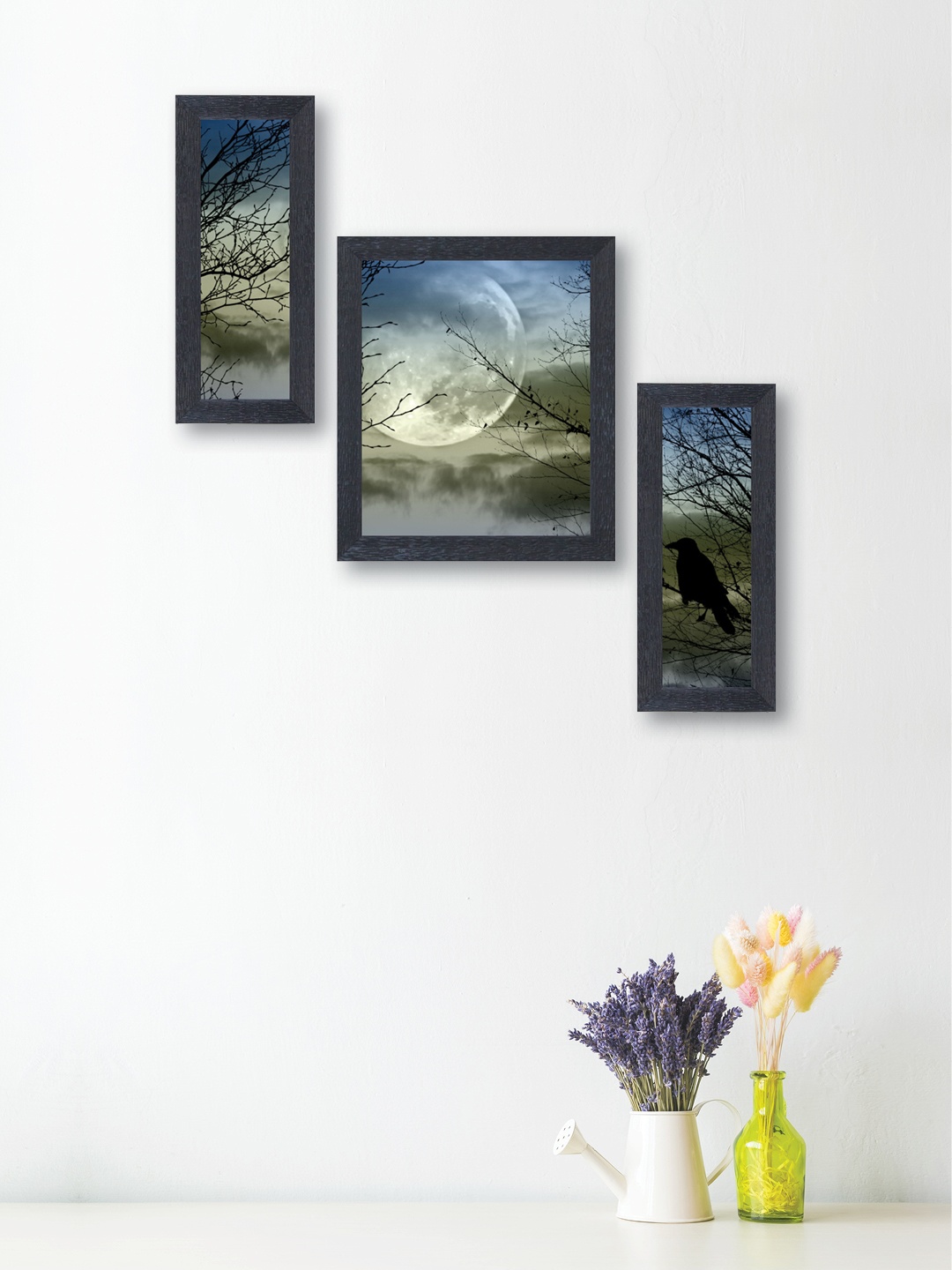 

nest ART Set of 3 Multicoloured Synthetic Wood Wall Art, Multi