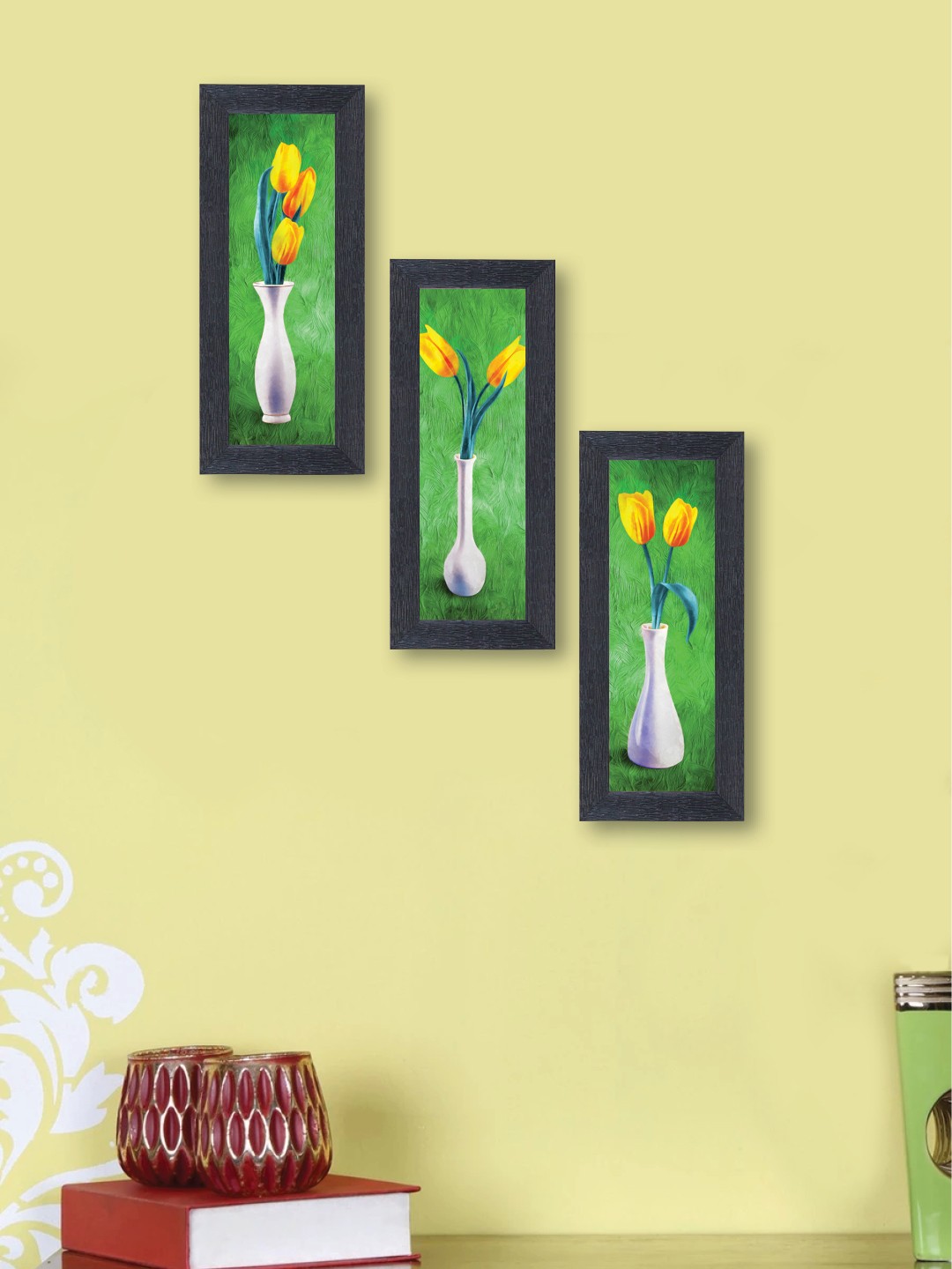 

nest ART Set of 3 Multicoloured Synthetic Wood Wall Art, Multi