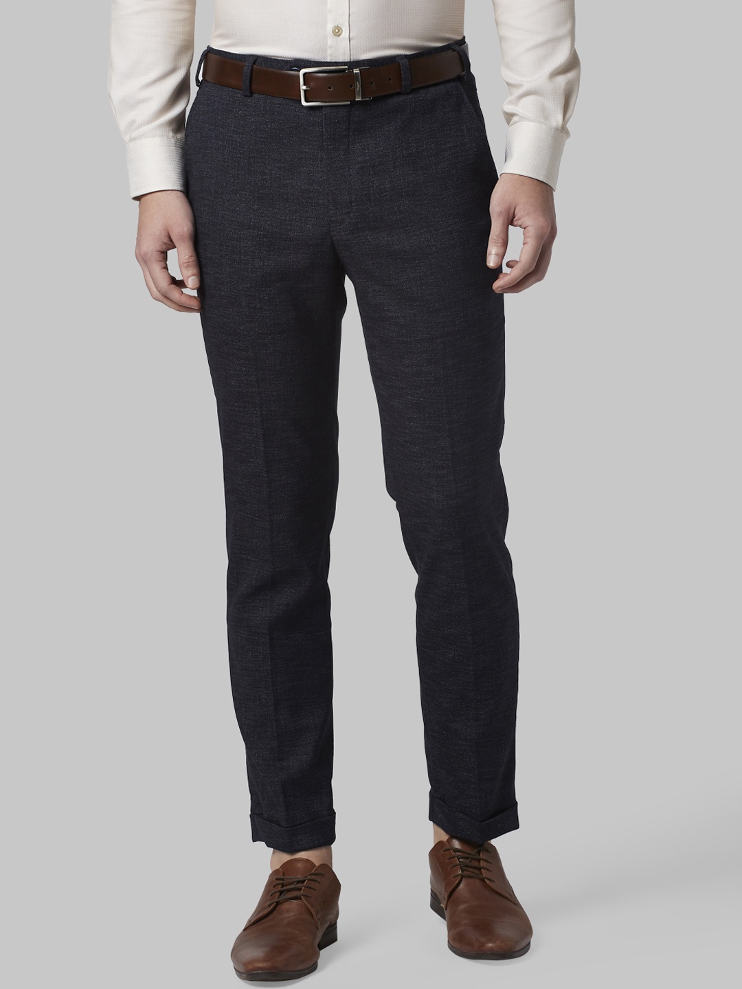 

Park Avenue Men Blue Regular Fit Solid Regular Trousers