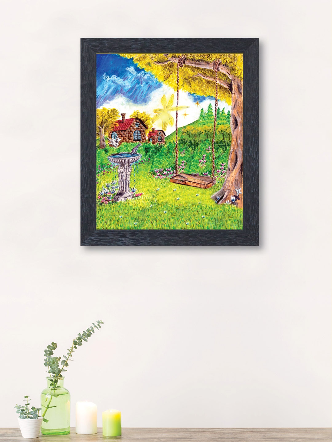 

nest ART Multicoloured Synthetic Wood Wall Art, Multi