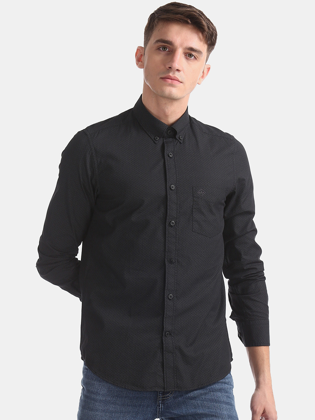 

Arrow Sport Men Black Slim Fit Printed Casual Shirt