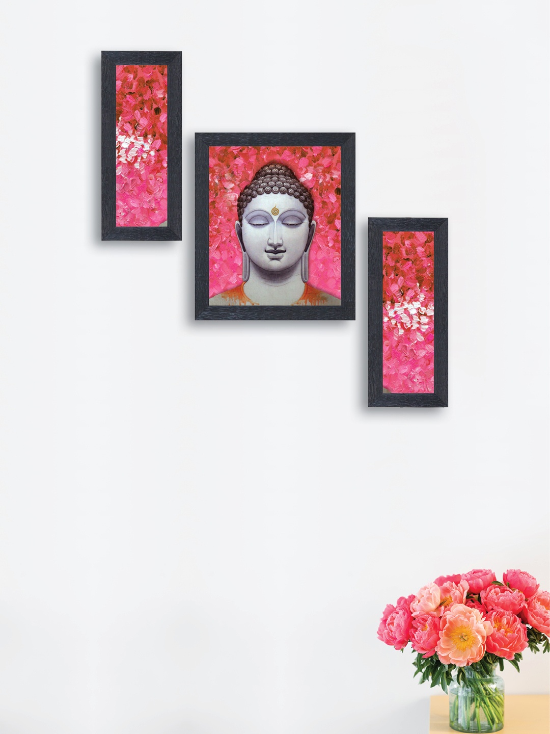 

nest ART Set of 3 Multicoloured Synthetic Wood Wall Art, Multi